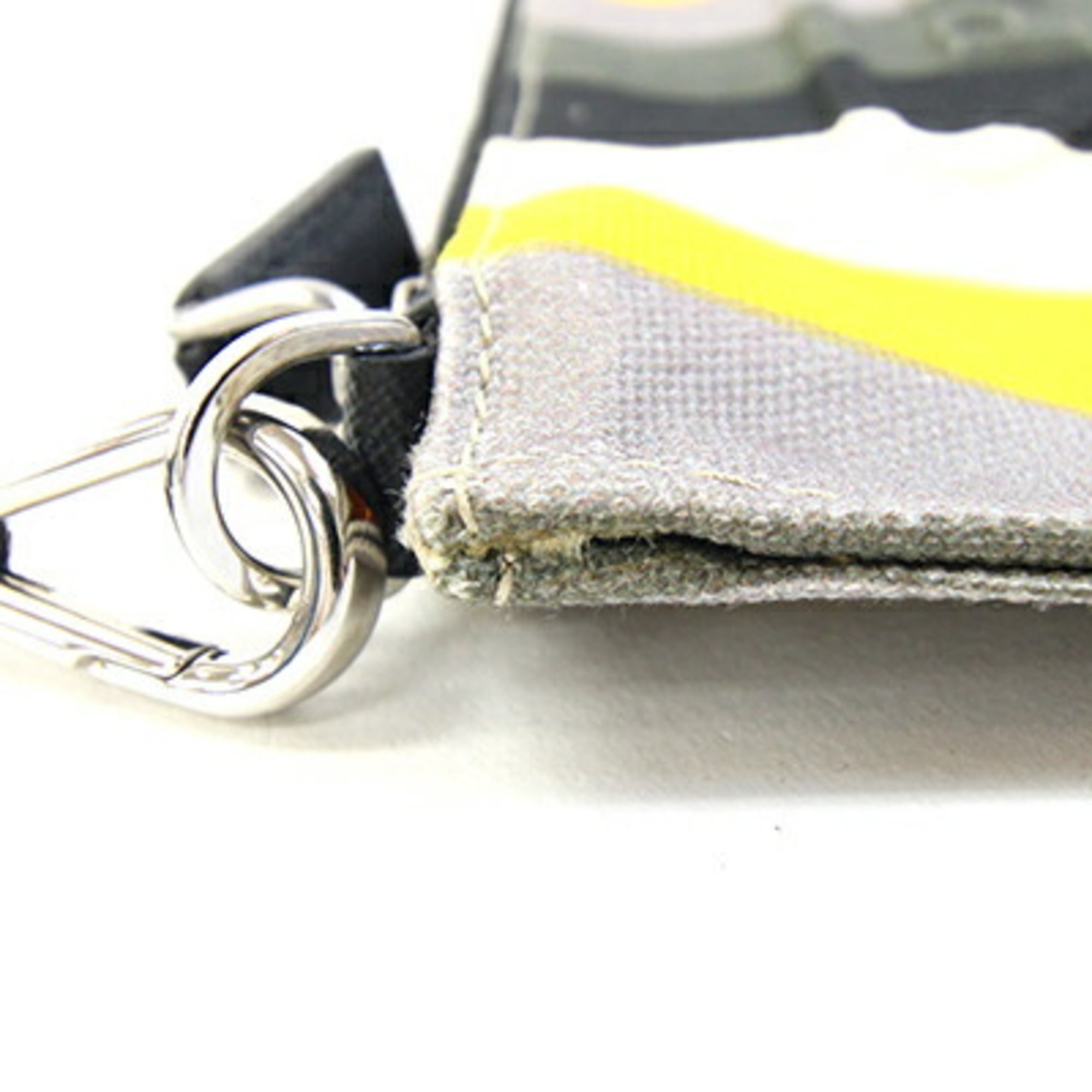 Prada Multi-Color Canvas Leather Clutch Bag (Pre-Owned)