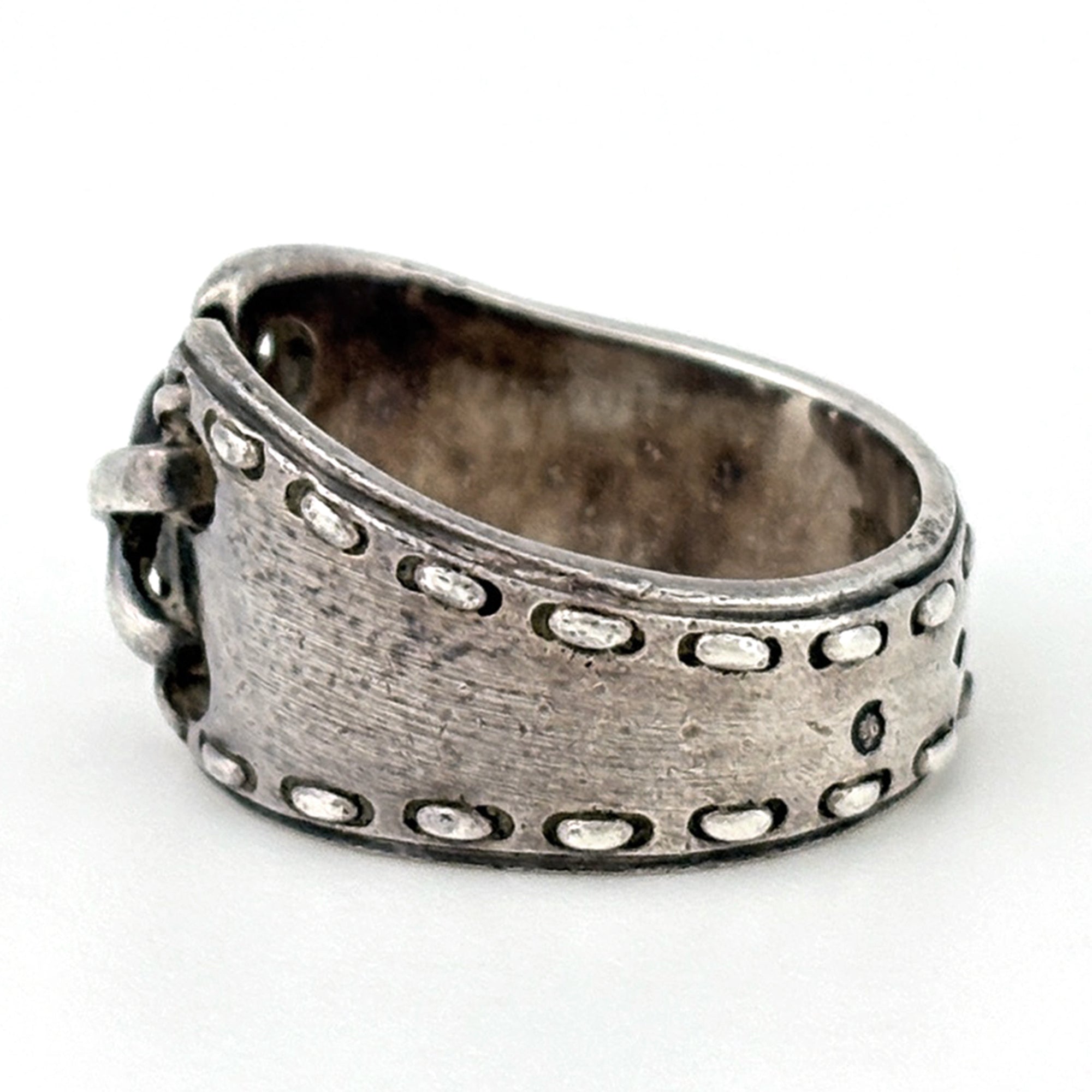 Hermes Silver Silver 925 Band Ring (Pre-Owned)