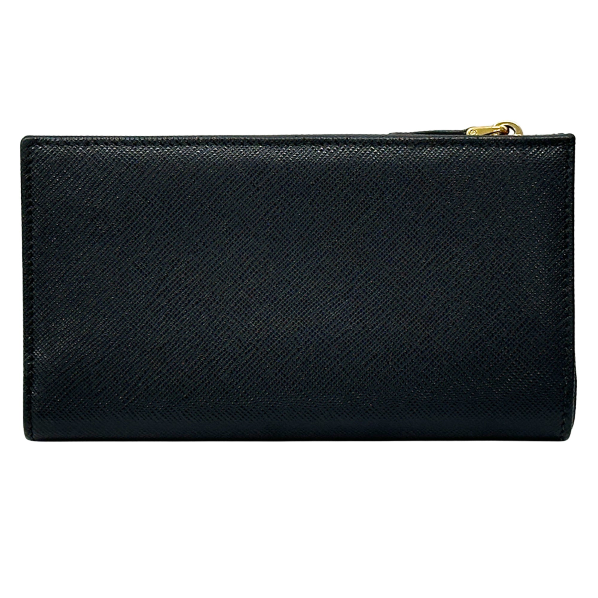 Prada Black Pink Saffiano Long Wallet (Bi-Fold) (Pre-Owned)