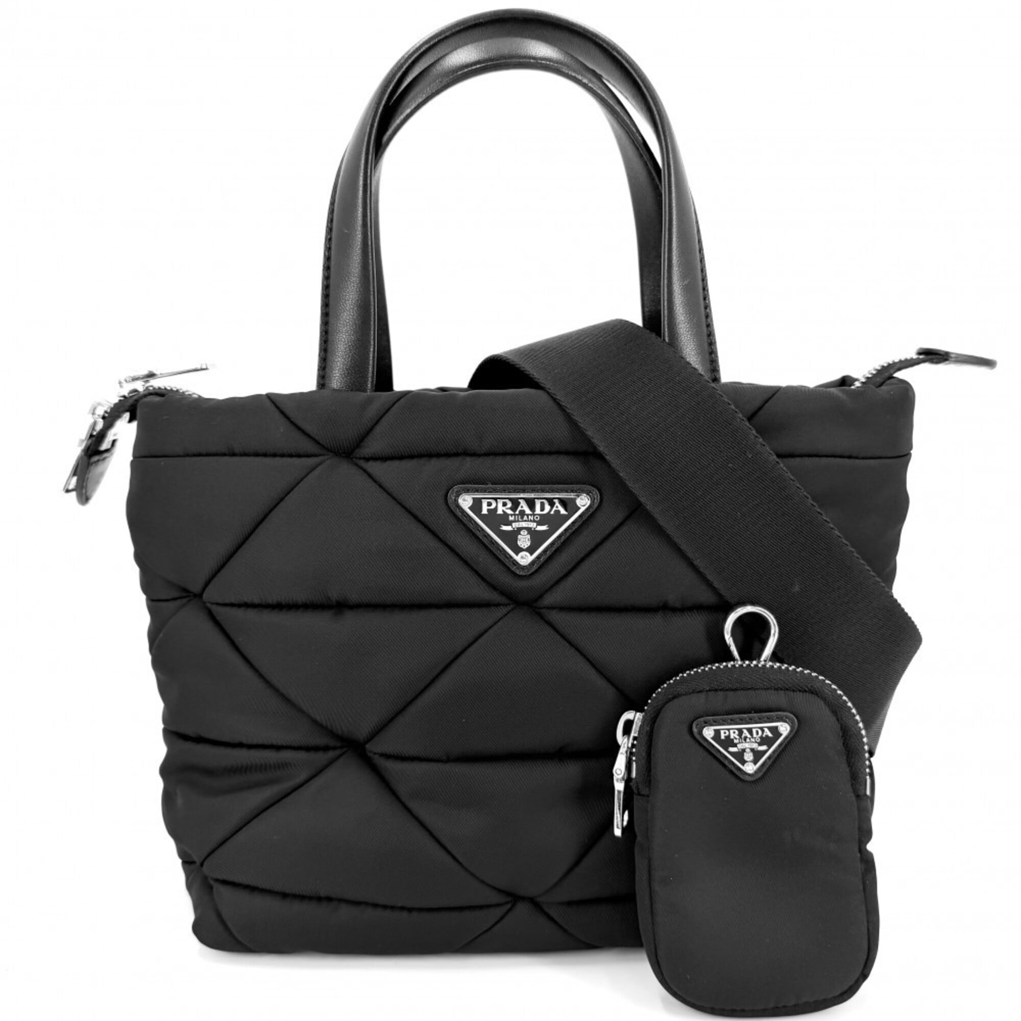 Prada Black Nylon Handbag Shoulder Bag Tote Bag (Pre-Owned)