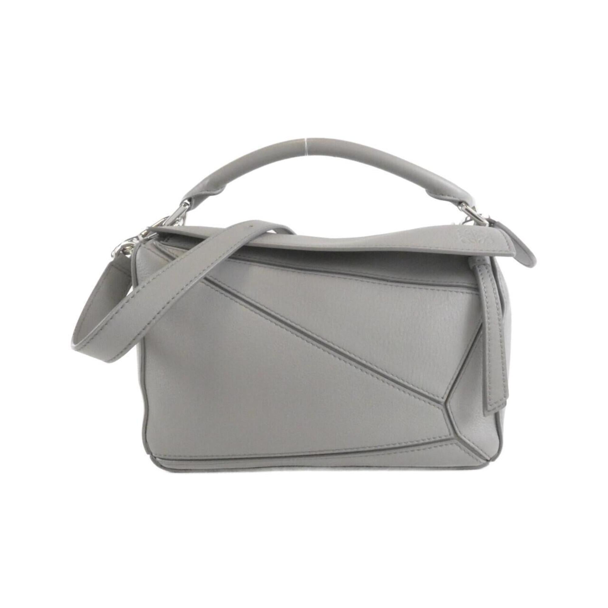 Loewe Puzzle Gray Leather Handbag (Pre-Owned)