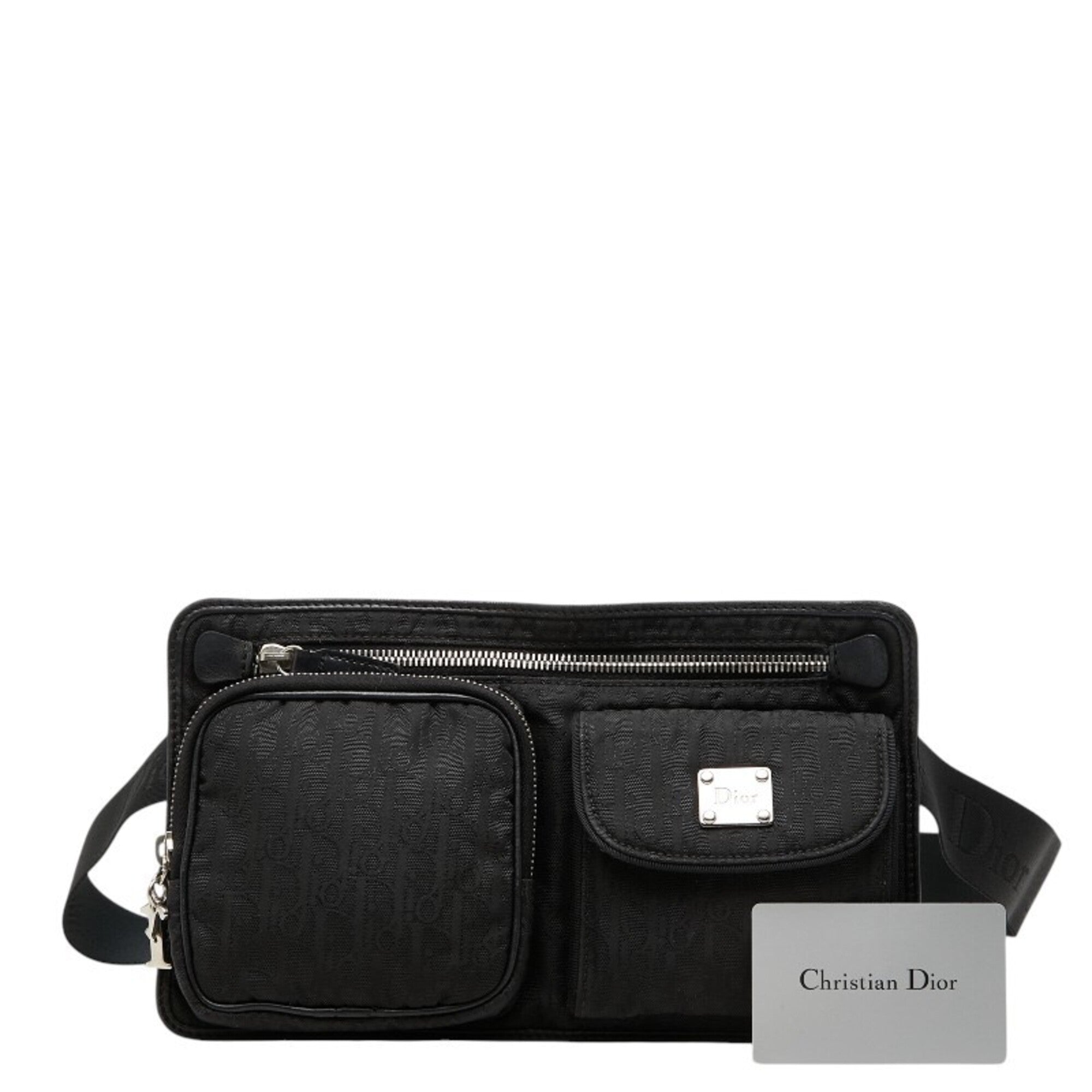 Christian Dior Black Canvas Leather Shoulder Bag (Pre-Owned)