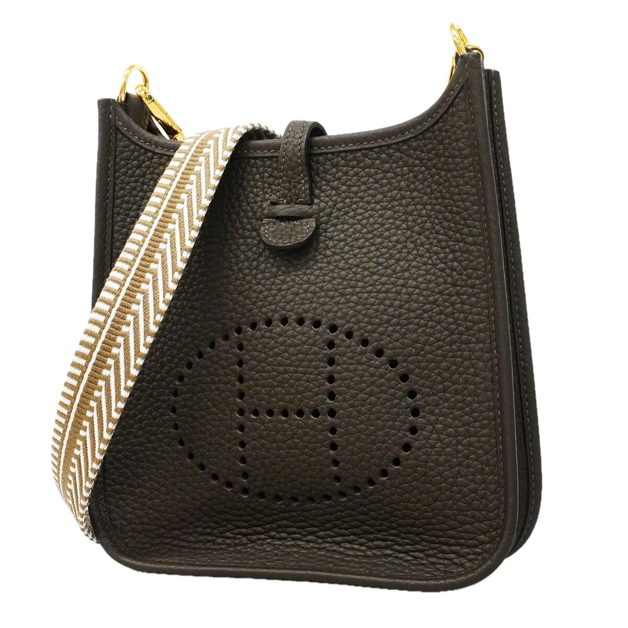 Hermes Brown Taurillon Clemence Leather Shoulder Bag (Pre-Owned)