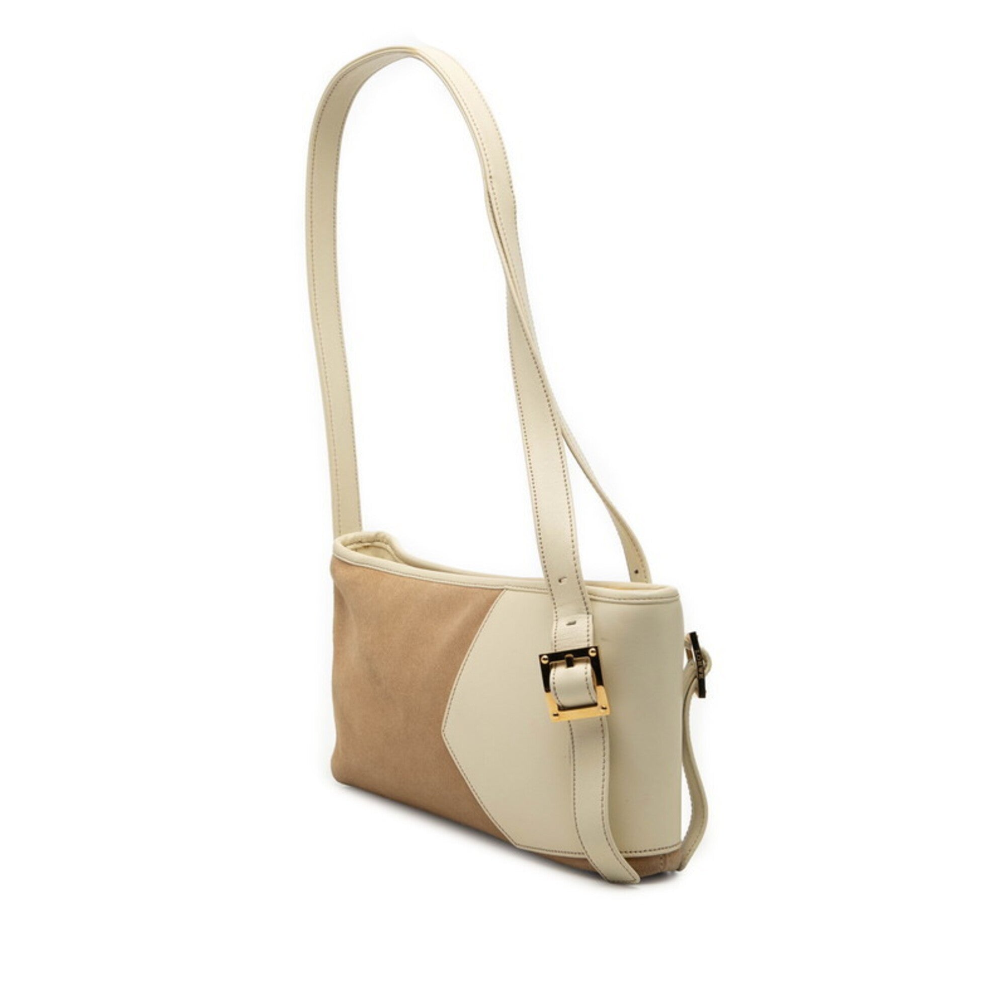 Loewe Beige White Leather Shoulder Bag (Pre-Owned)