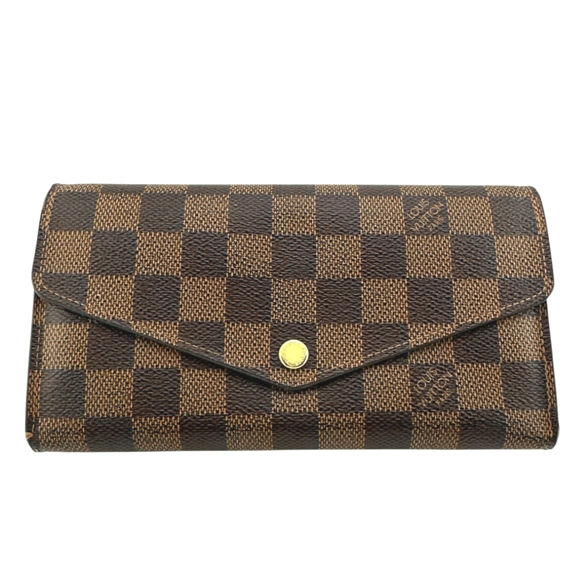 Louis Vuitton Brown Ebene Damier Canvas Long Wallet (Tri-Fold) (Pre-Owned)