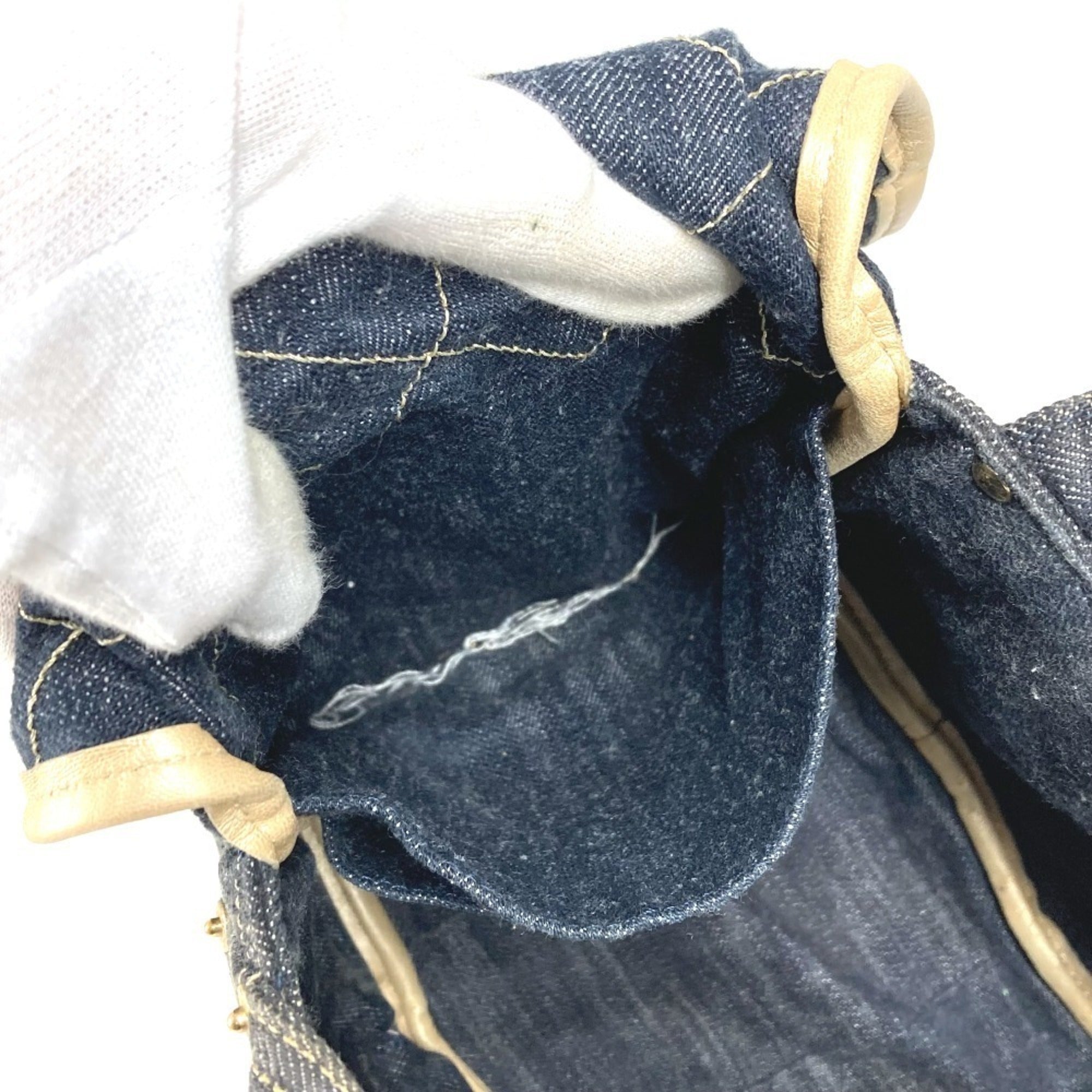 Chanel Denim Blue Denim Handbag Tote Bag (Pre-Owned)