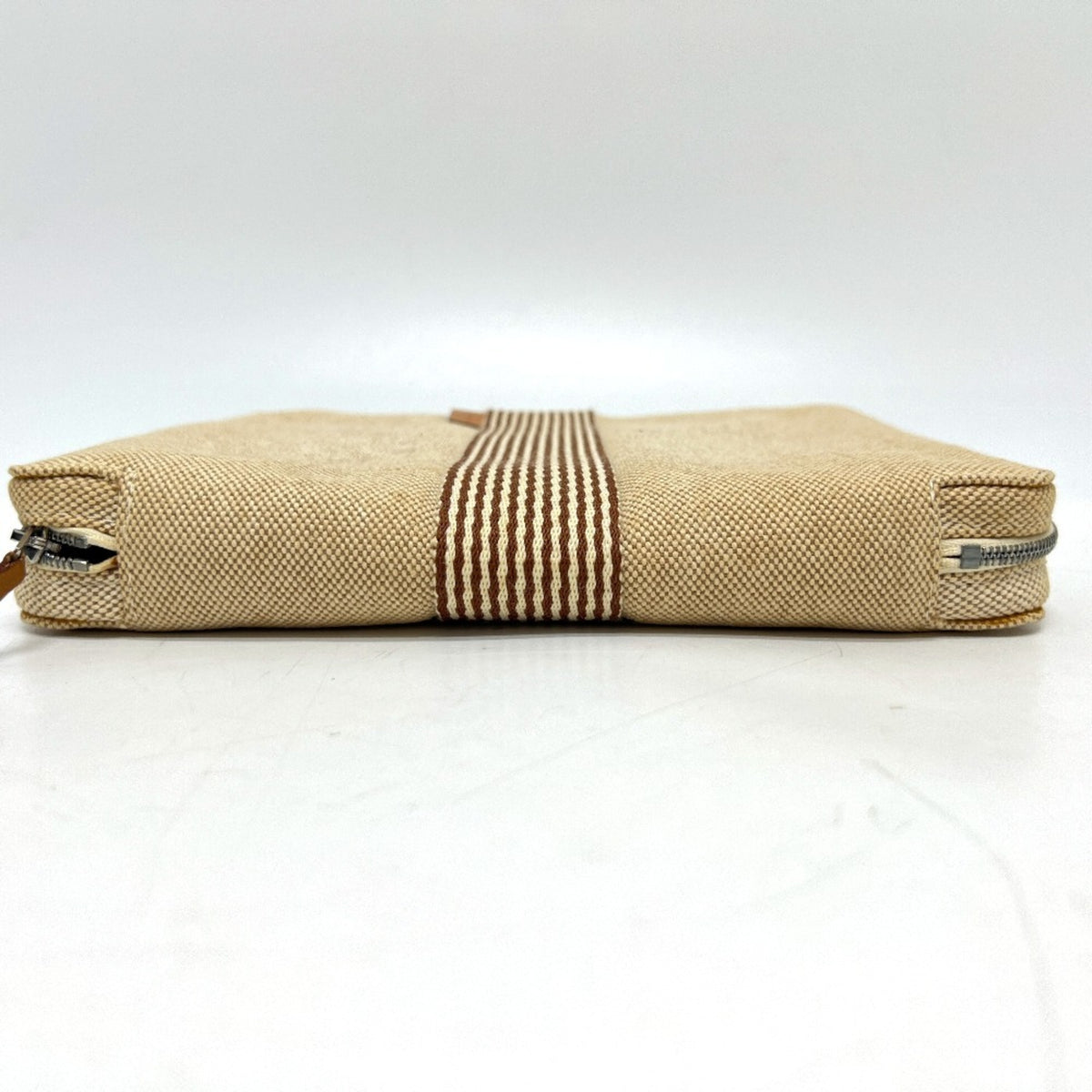 Hermes Beige Brown Yellow Toile H Pouch (Pre-Owned)