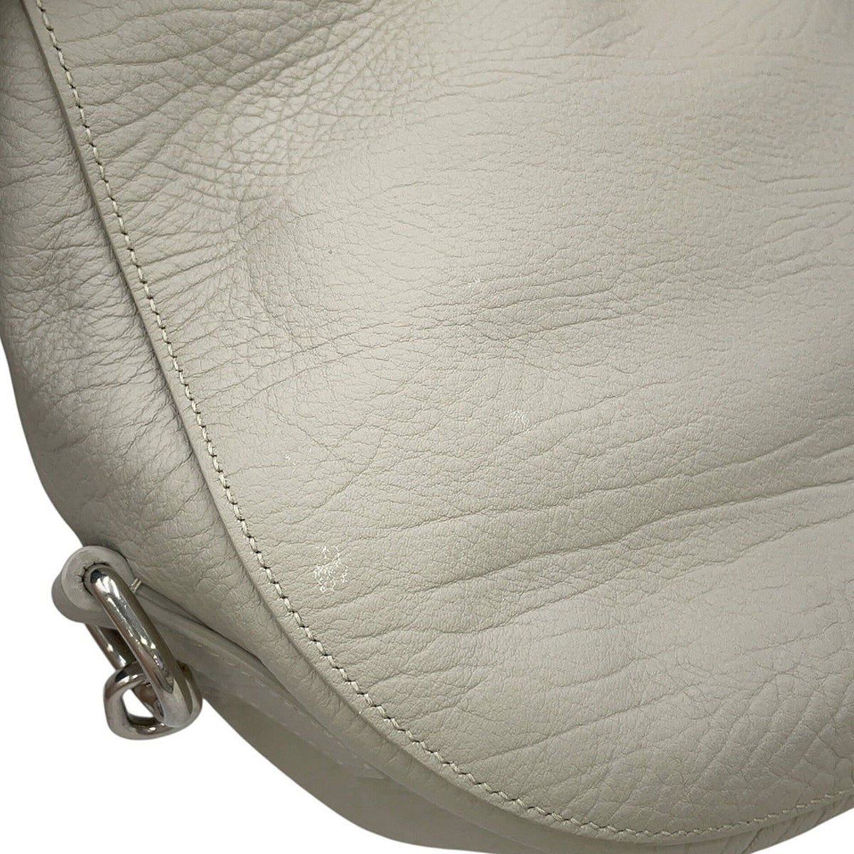 Burberry Light Gray Leather Handbag Shoulder Bag (Pre-Owned)