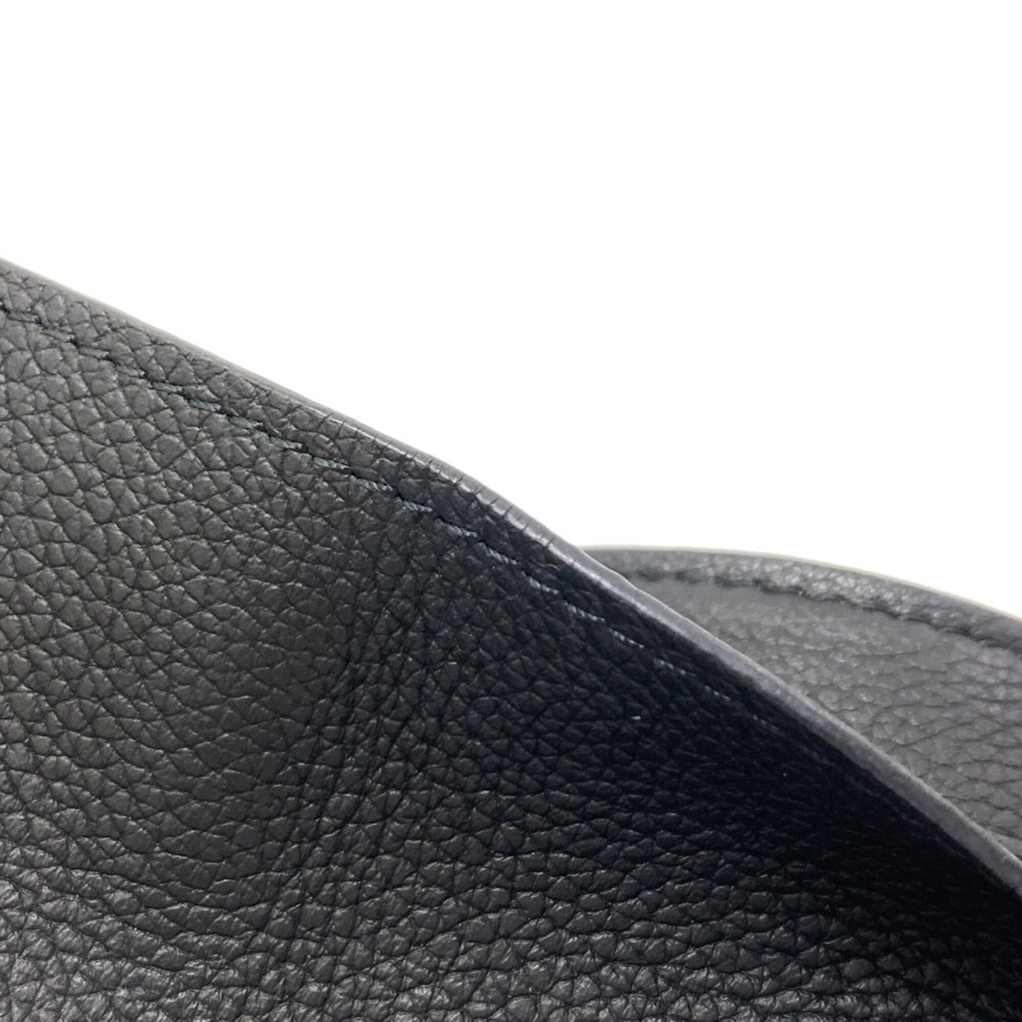Louis Vuitton Black Leather Wallet (Tri-Fold) (Pre-Owned)
