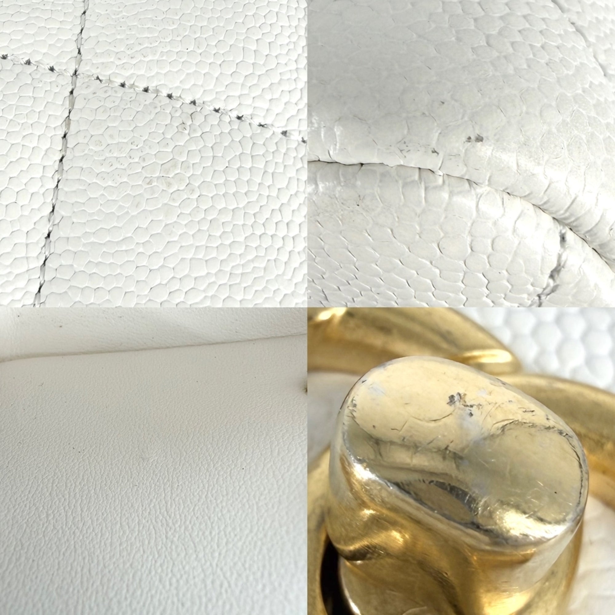 Chanel White Grained Calfskin Shoulder Bag (Pre-Owned)