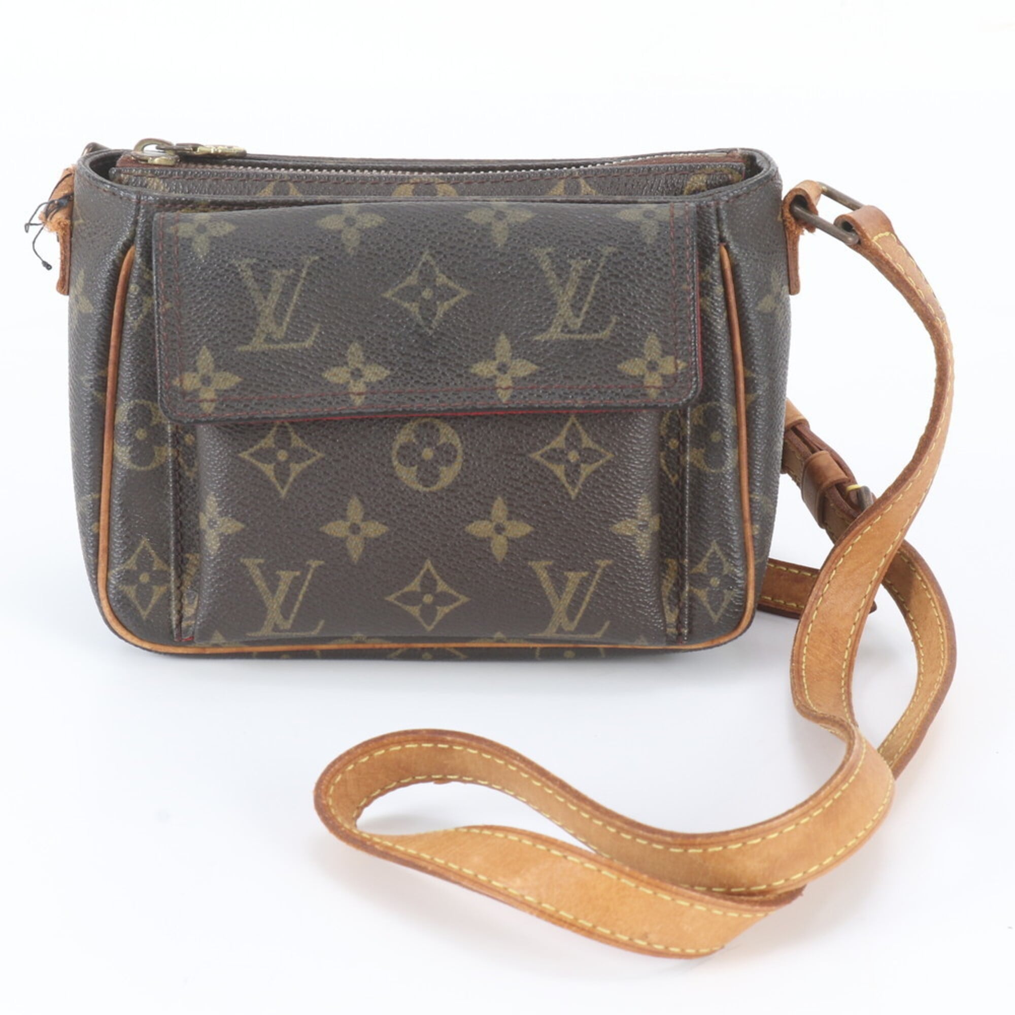 Louis Vuitton Monogram Brown Leather Coated Canvas Shoulder Bag (Pre-Owned)