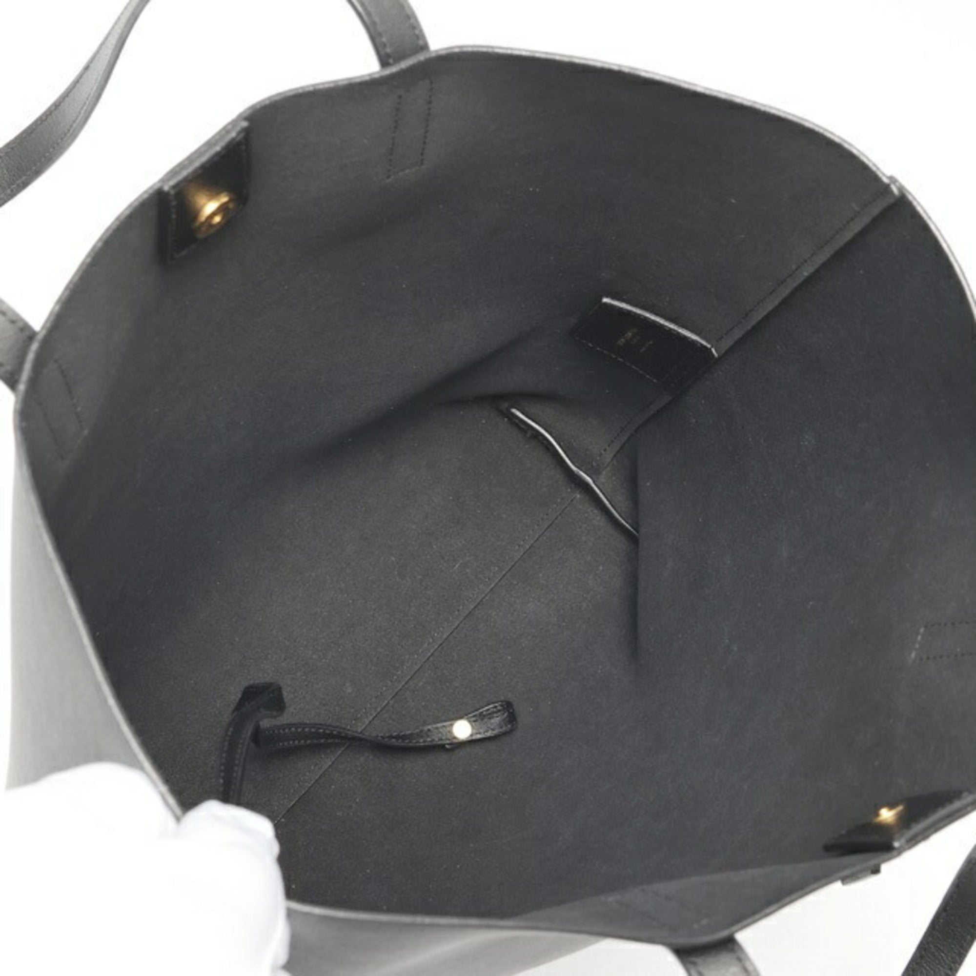 Saint Laurent Black Leather Shopping Bag Tote Bag (Pre-Owned)