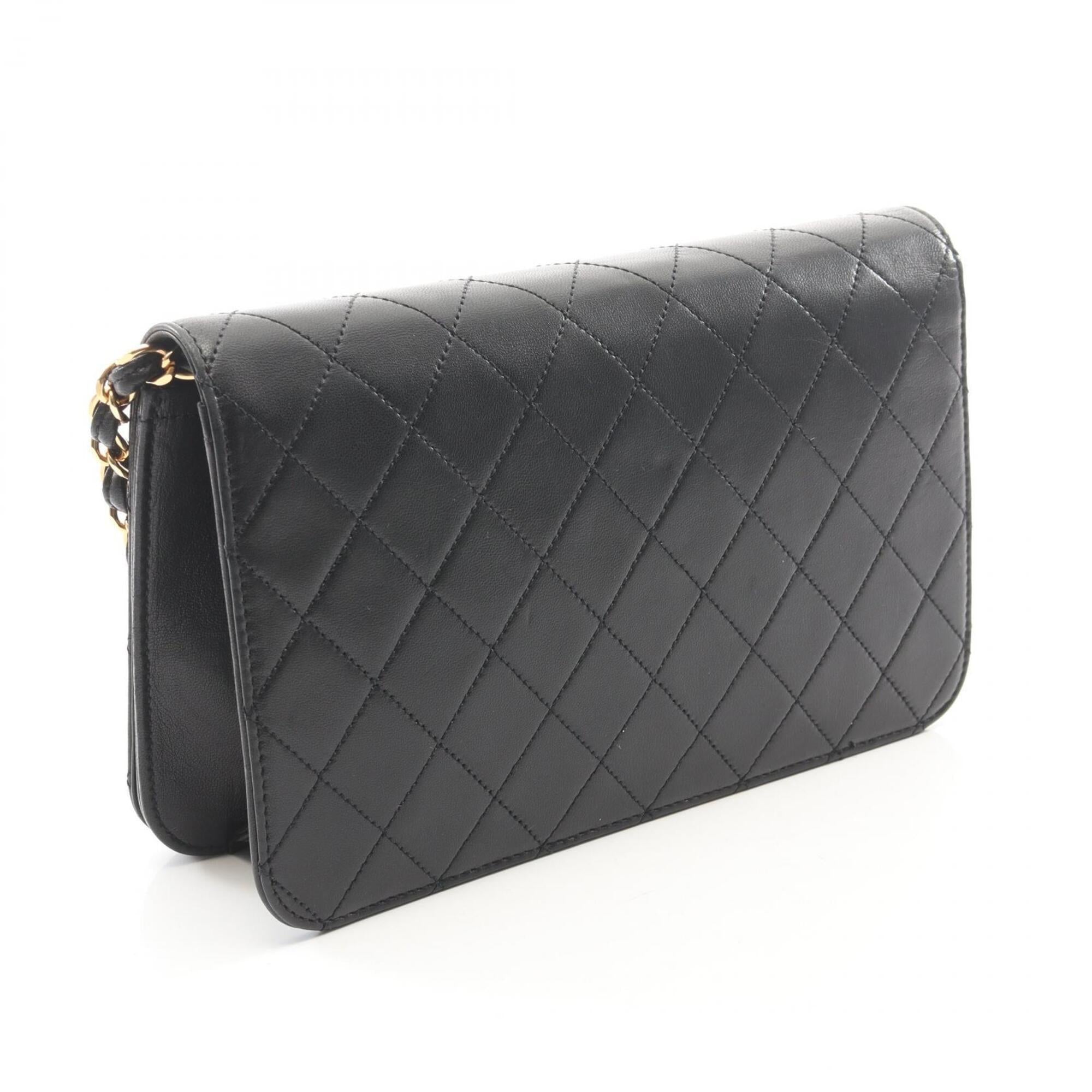 Chanel Black Leather Handbag Shoulder Bag (Pre-Owned)