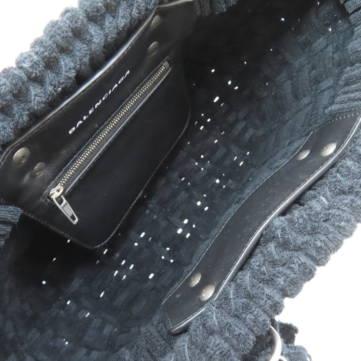 Balenciaga Black Pile Fabric Handbag (Pre-Owned)