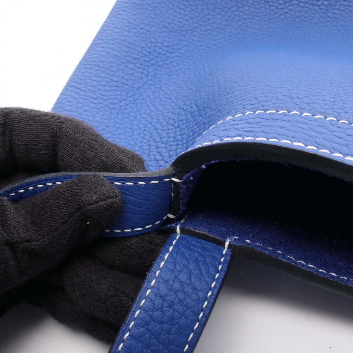 Hermes Blue Taurillon Clemence Leather Tote Bag (Pre-Owned)