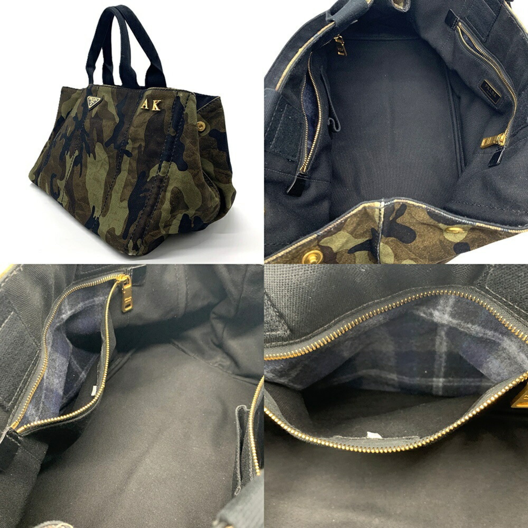 Prada Camouflage Canapa Tote Bag (Pre-Owned)