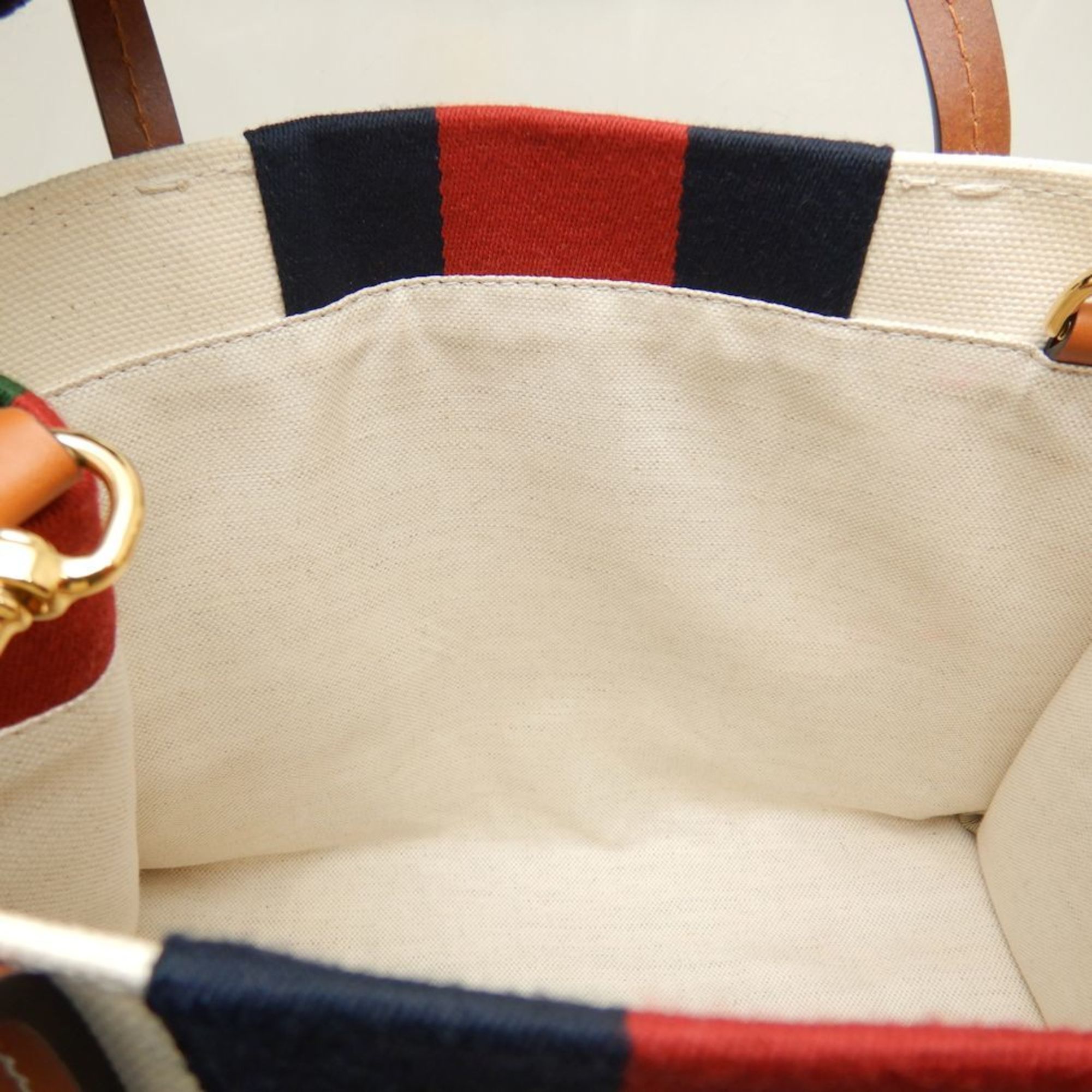 Gucci Brown Ivory Canvas Tote Bag (Pre-Owned)