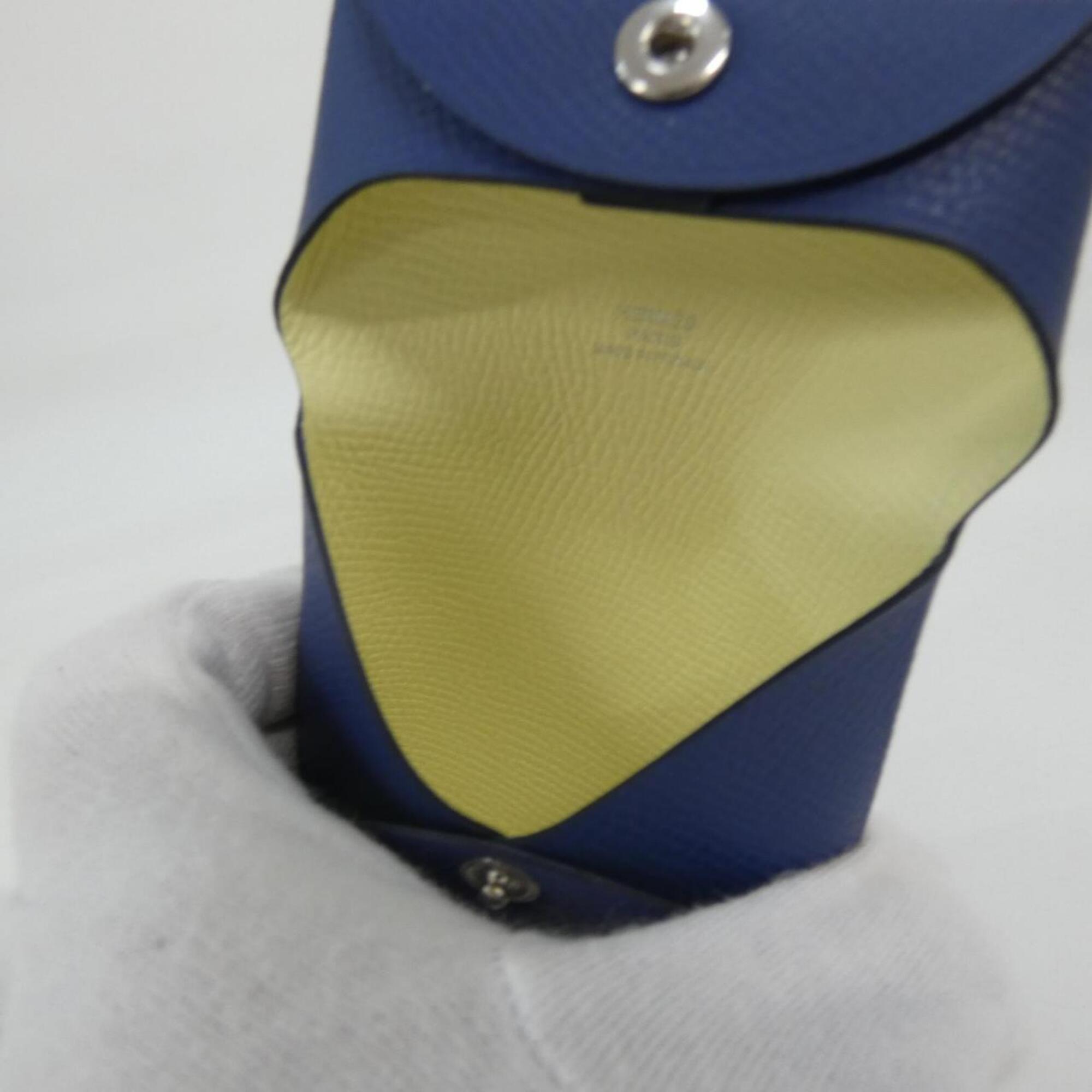 Hermes Blue Epsom Leather Coin Purse/Coin Case (Pre-Owned)