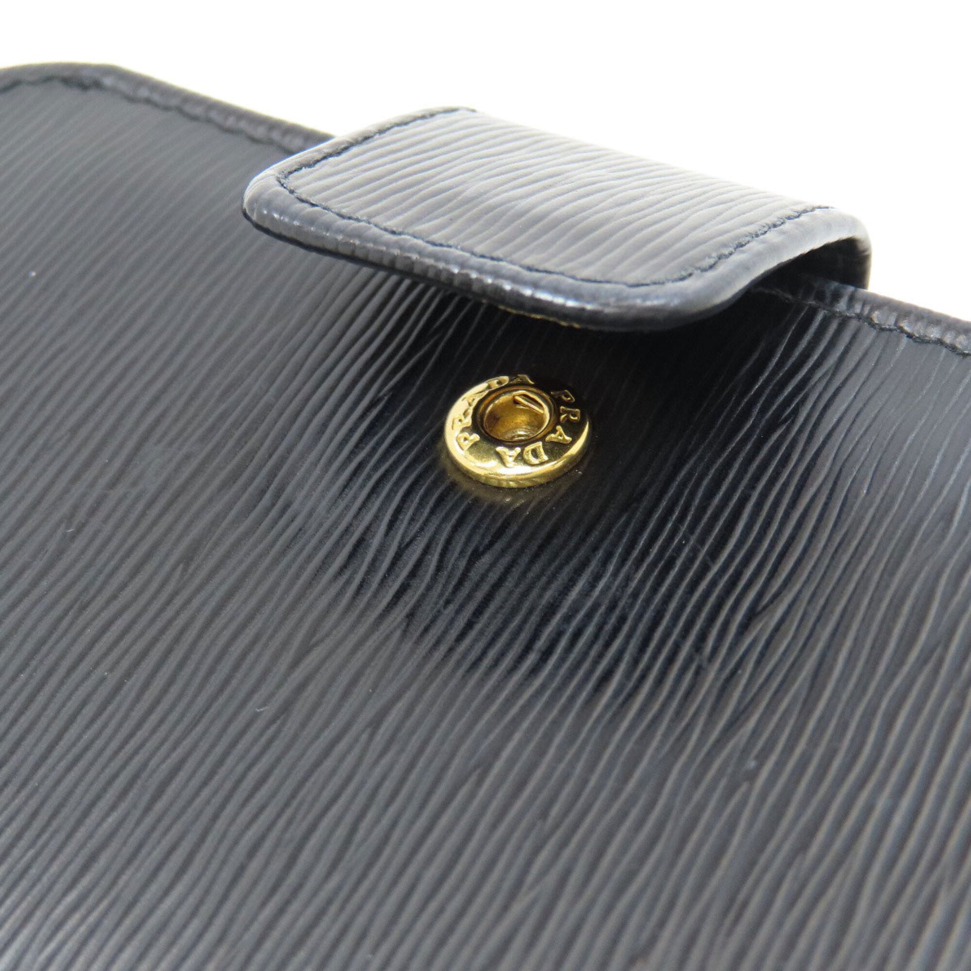 Prada Black Saffiano Triangle Wallet (Bi-Fold) (Pre-Owned)