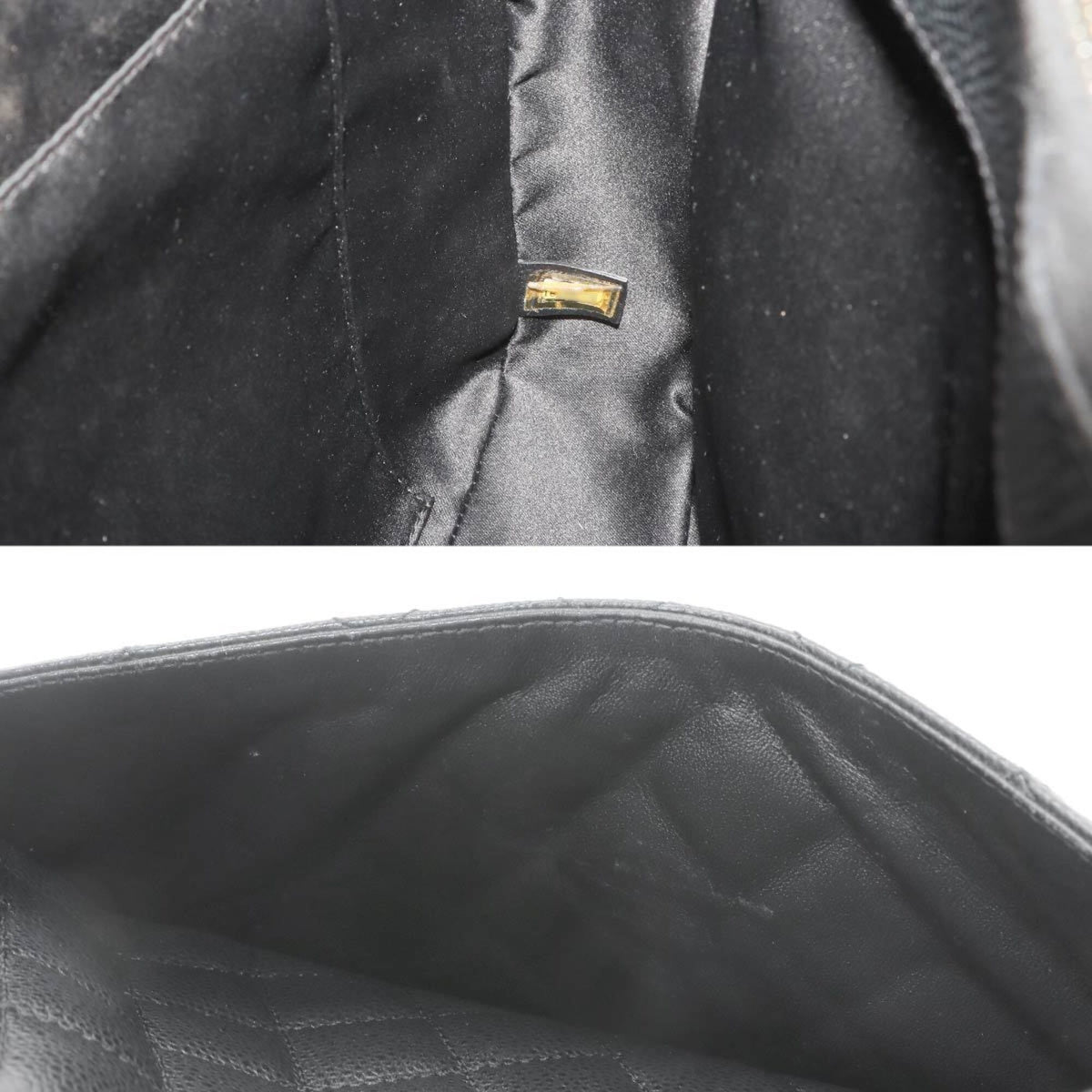 Chanel Black Grained Calfskin Handbag Tote Bag (Pre-Owned)