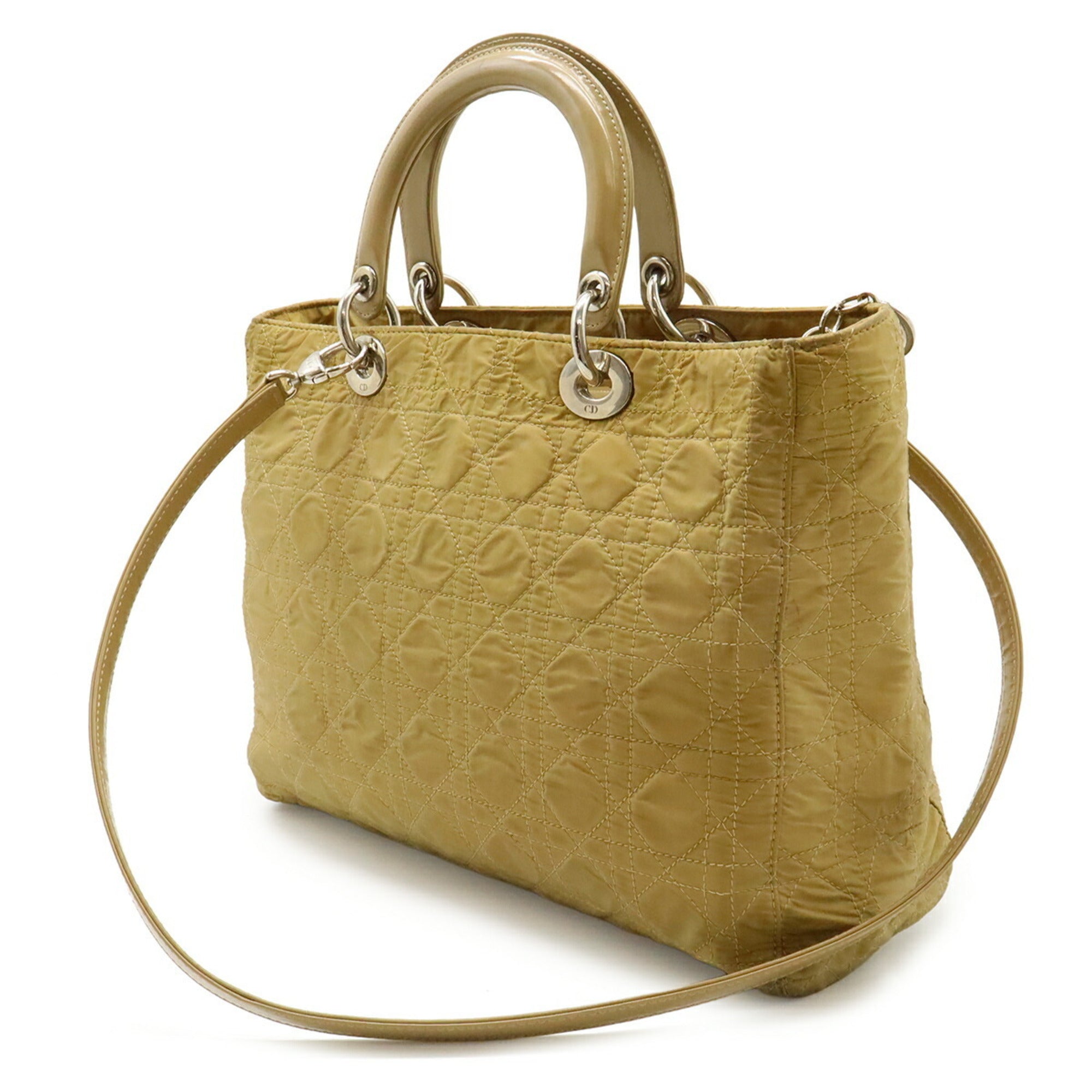 Christian Dior Beige Nylon Shoulder Bag Tote Bag (Pre-Owned)