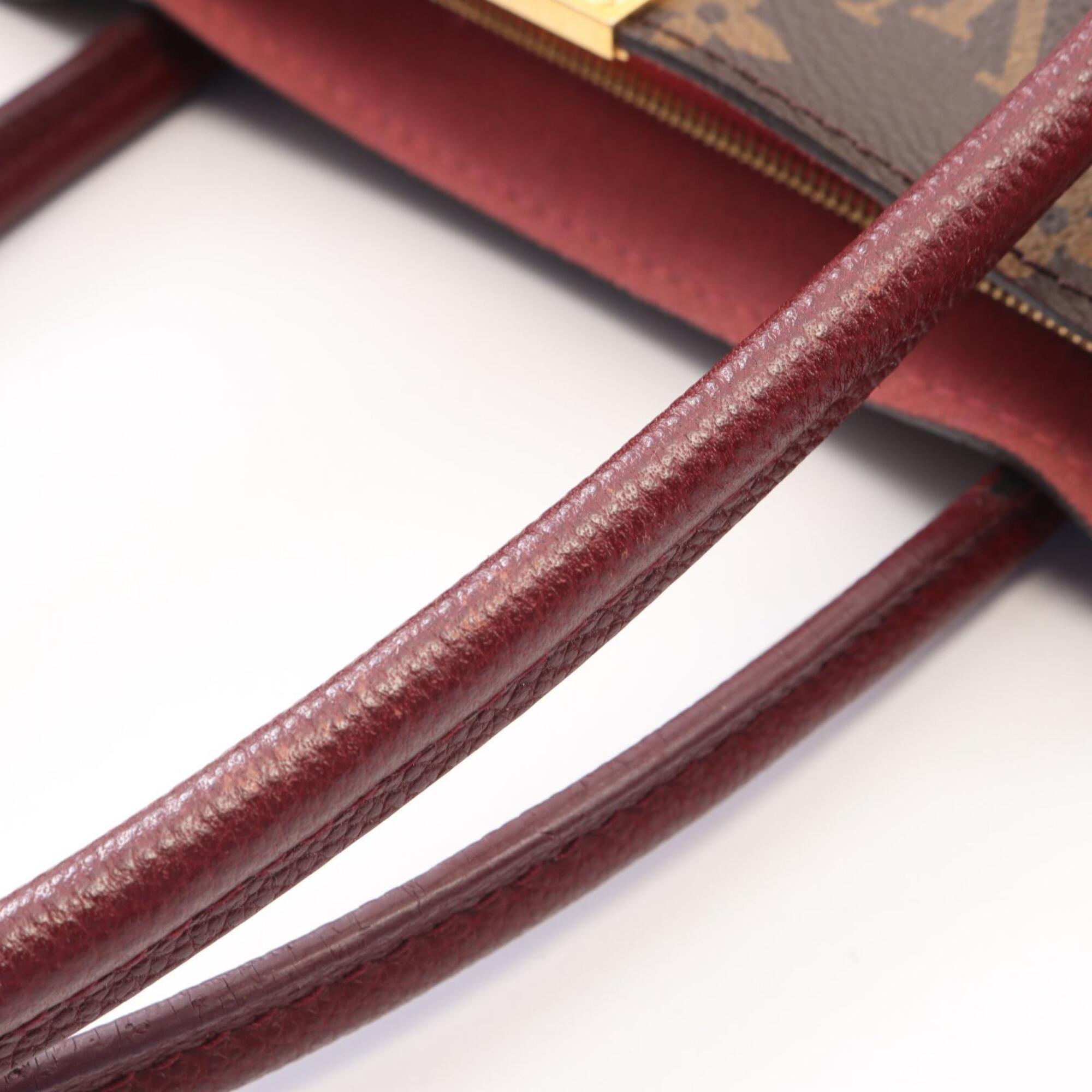 Louis Vuitton Bordeaux Bordeaux Brown Brown Navy Pvc Coated Canvas Leather Handbag (Pre-Owned)