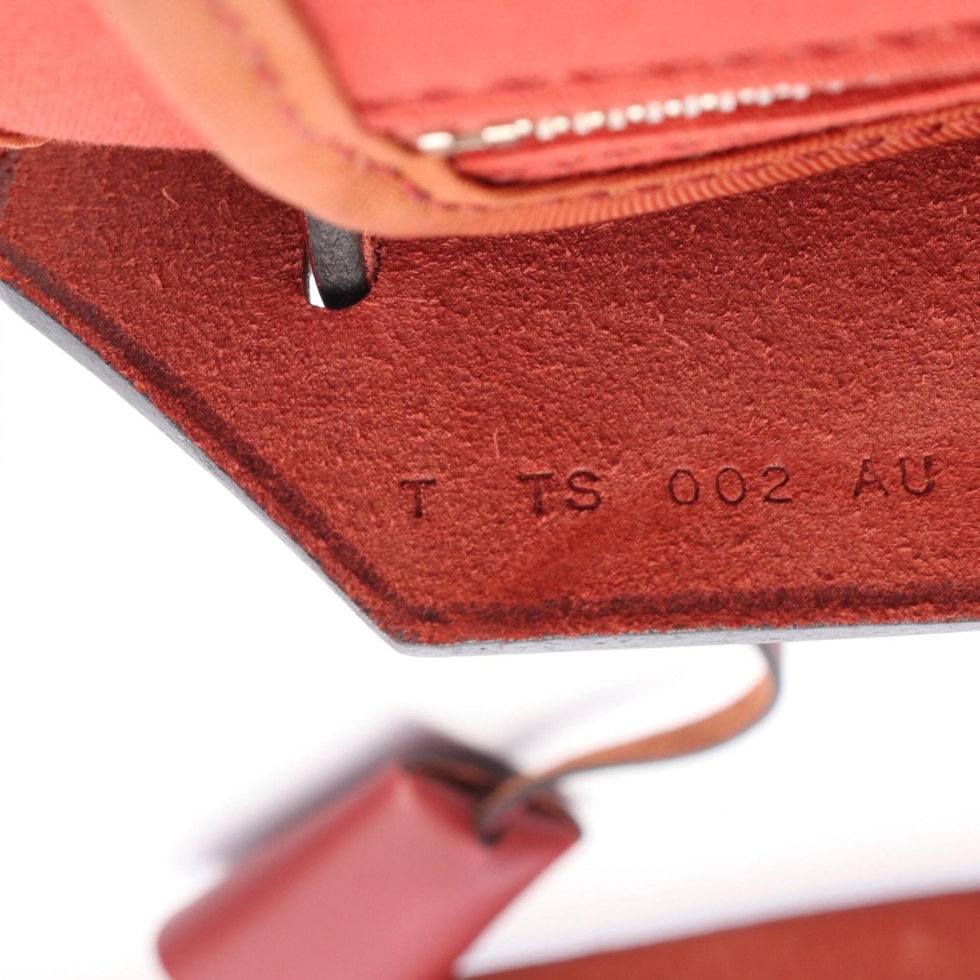 Hermes Red Color Rouge H Toile Officier Leather Handbag (Pre-Owned)