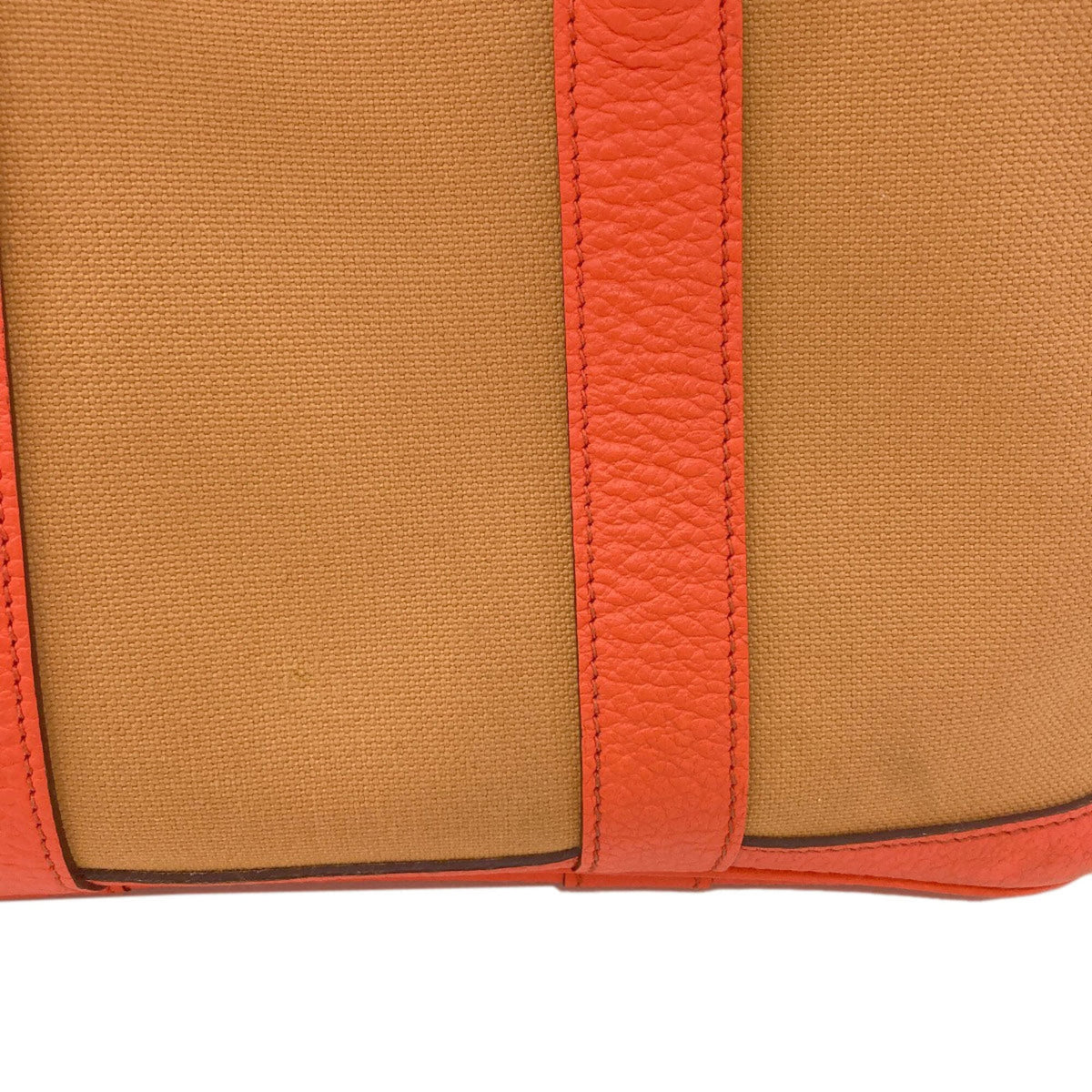 Hermes Orange Negonda Leather Canvas Tote Bag (Pre-Owned)