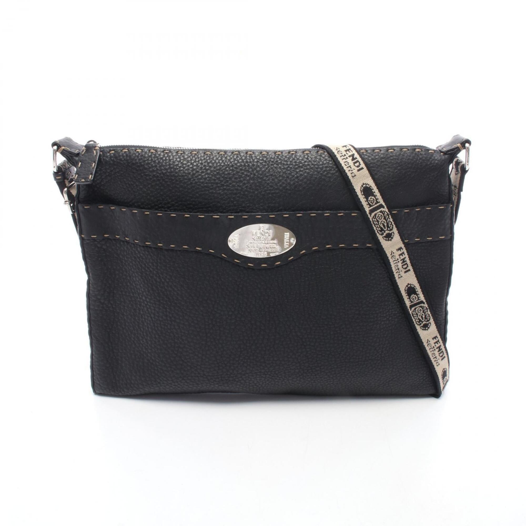 Fendi Black Leather Handbag Shoulder Bag (Pre-Owned)