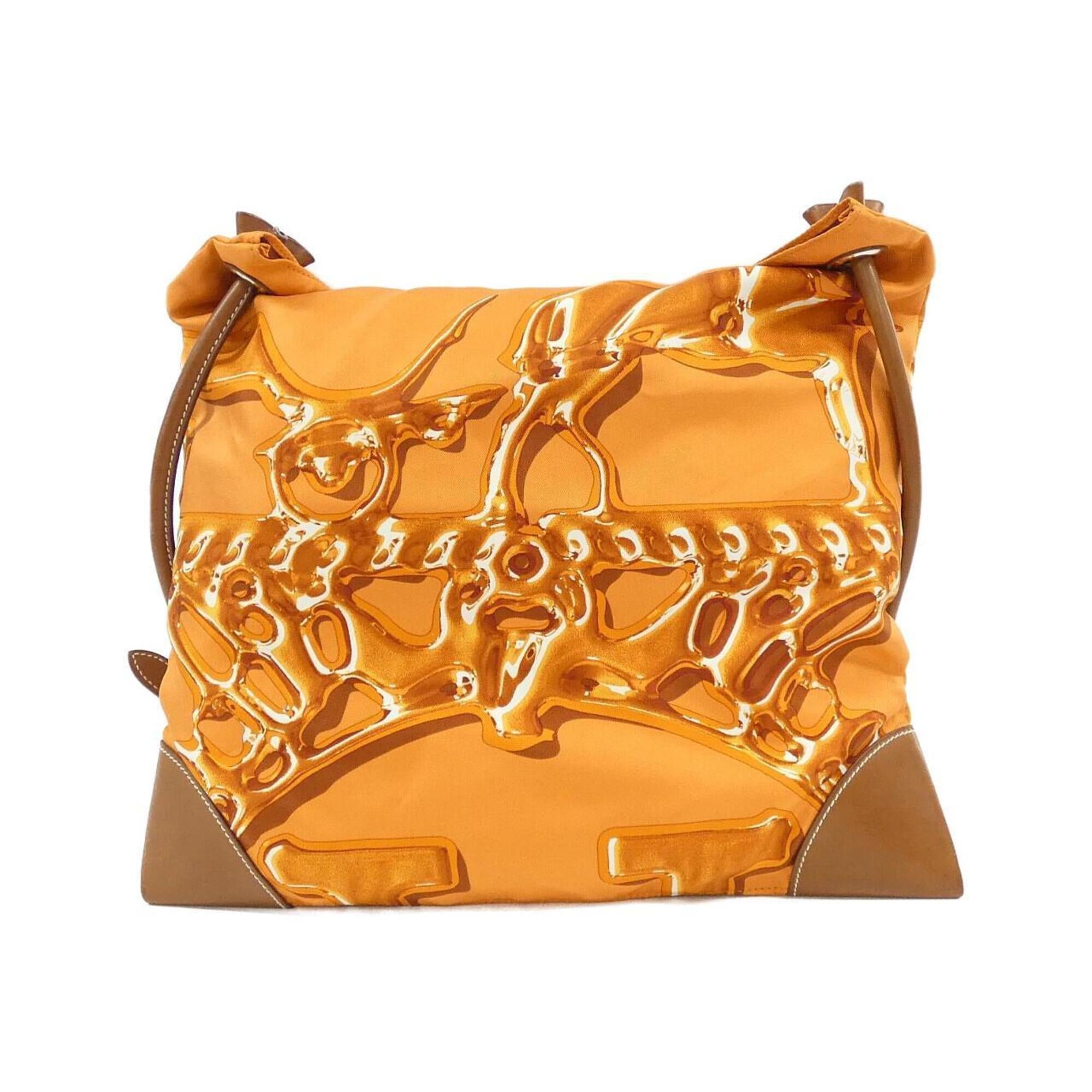 Hermes Fauve Orange Silk Barenia Leather Shoulder Bag (Pre-Owned)
