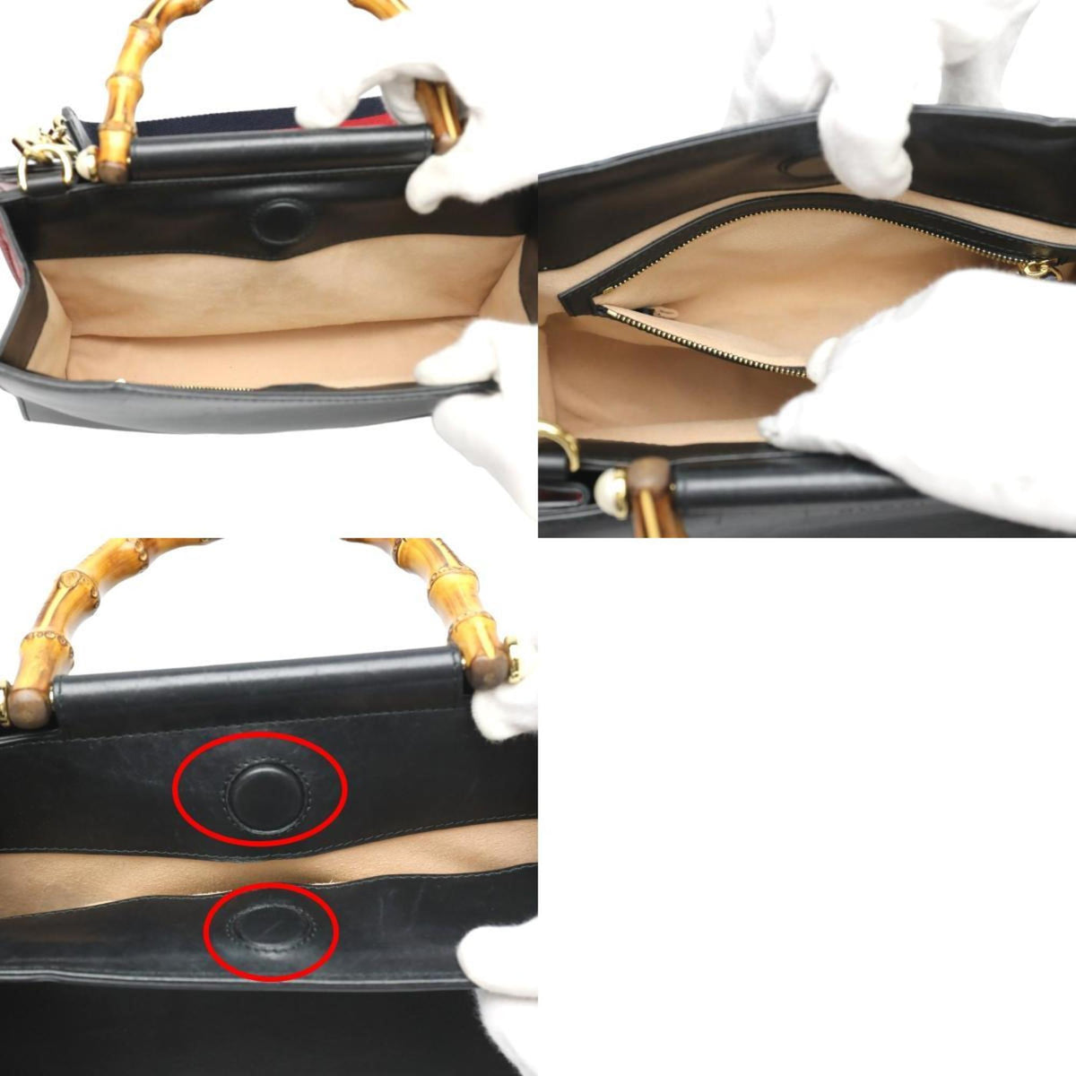 Gucci Bamboo Black Leather Handbag (Pre-Owned)