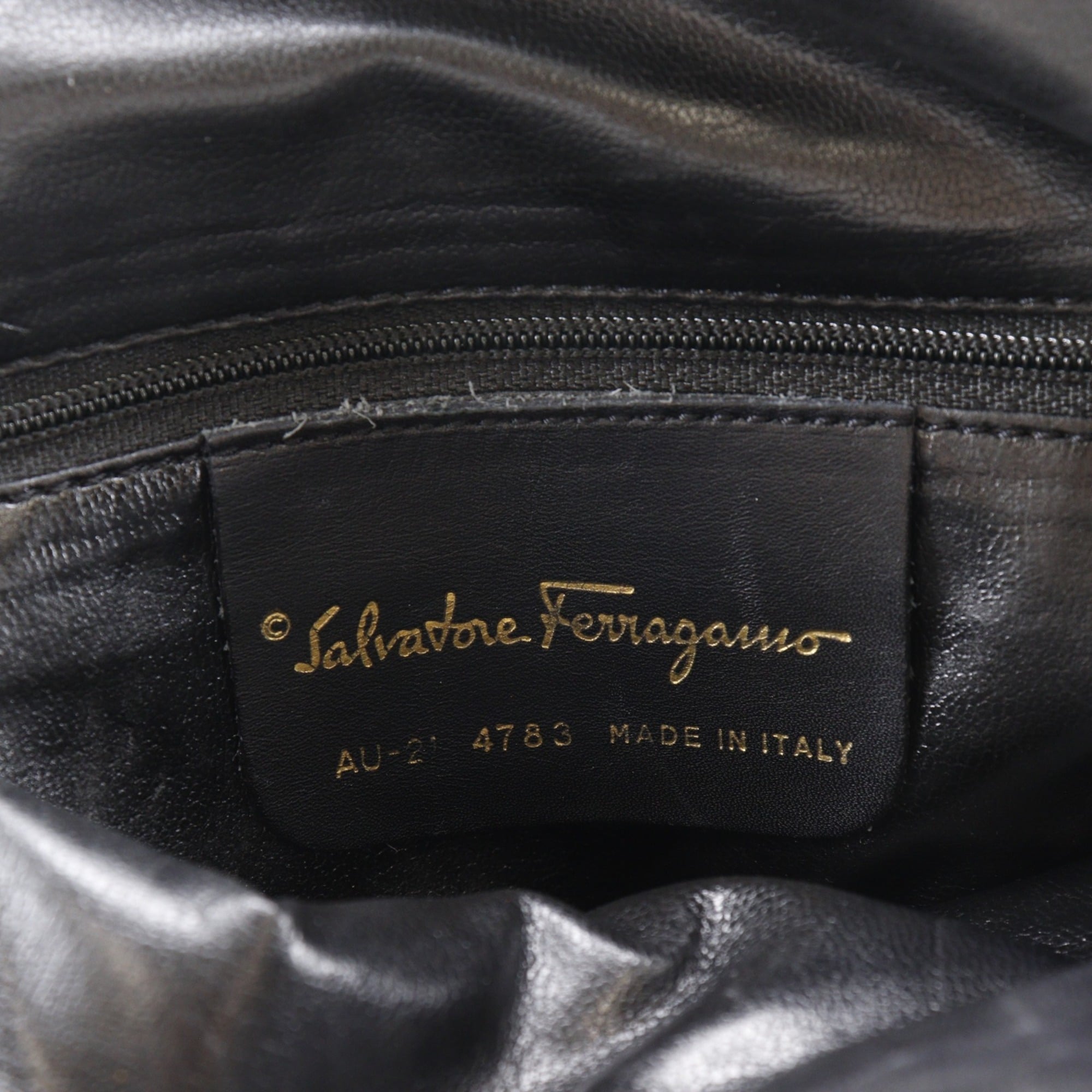 Salvatore Ferragamo Brown Red Brown Red Color Cotton Leather Handbag (Pre-Owned)