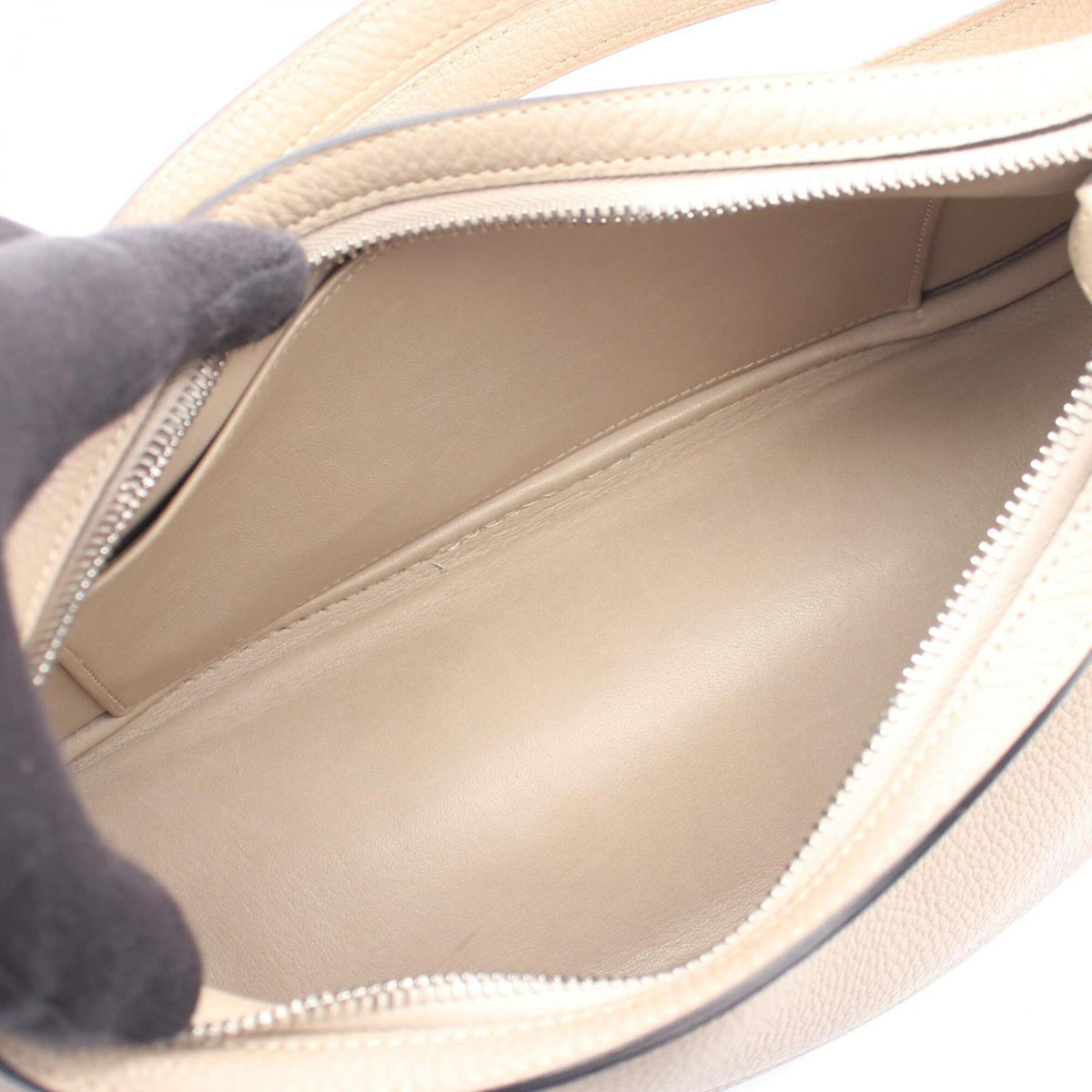 Hermes Beige Togo Leather Handbag Shoulder Bag (Pre-Owned)