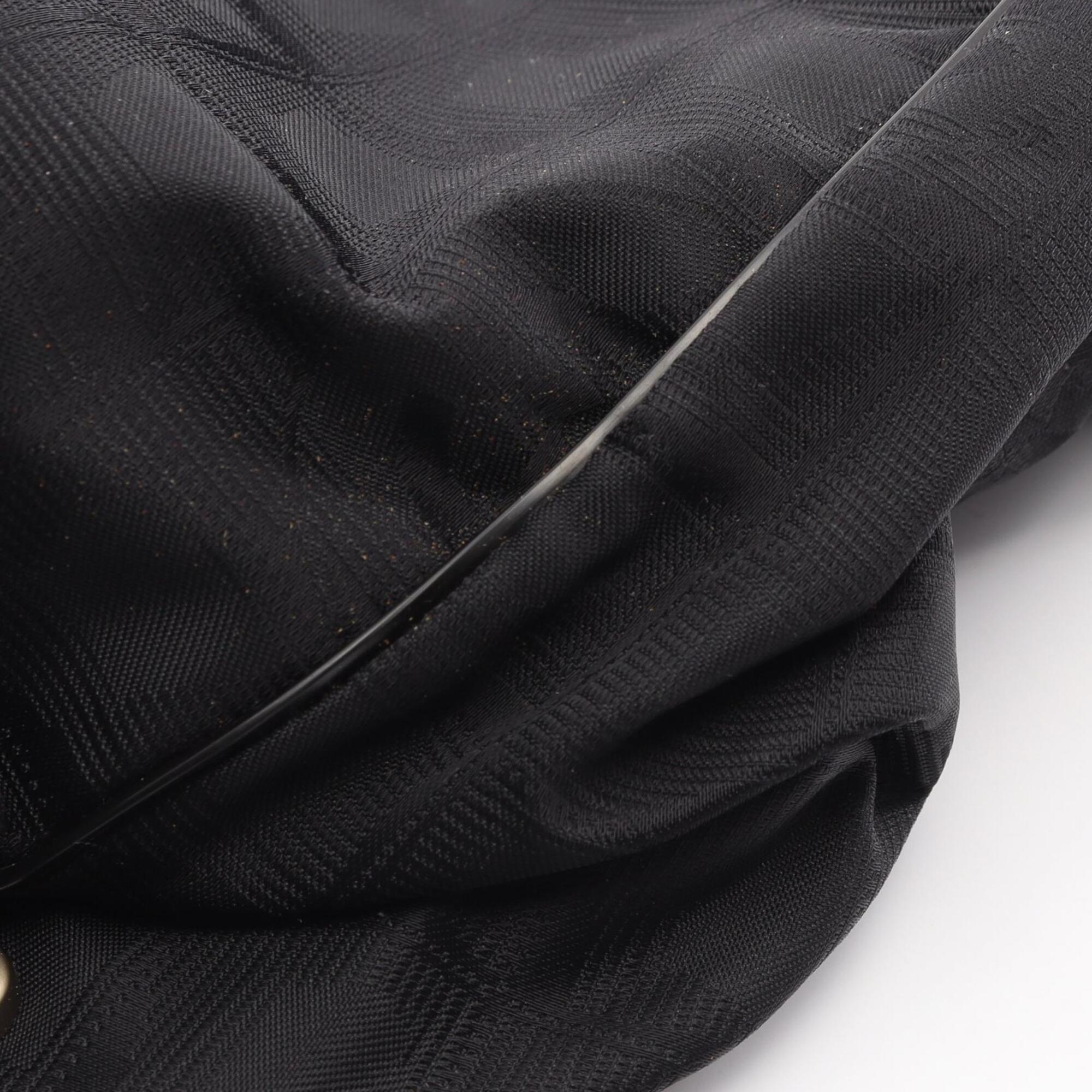 Chanel Black Leather Nylon Canvas Handbag Tote Bag (Pre-Owned)