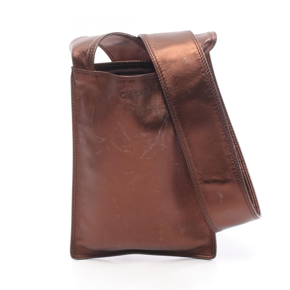 Chanel Brown Leather Shoulder Bag (Pre-Owned)