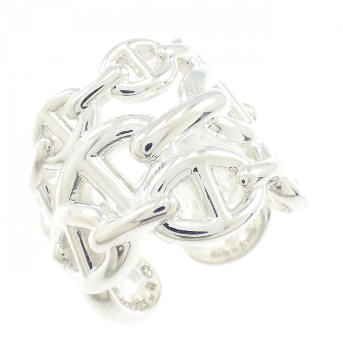 Hermes Silver 925 Band Ring (Pre-Owned)