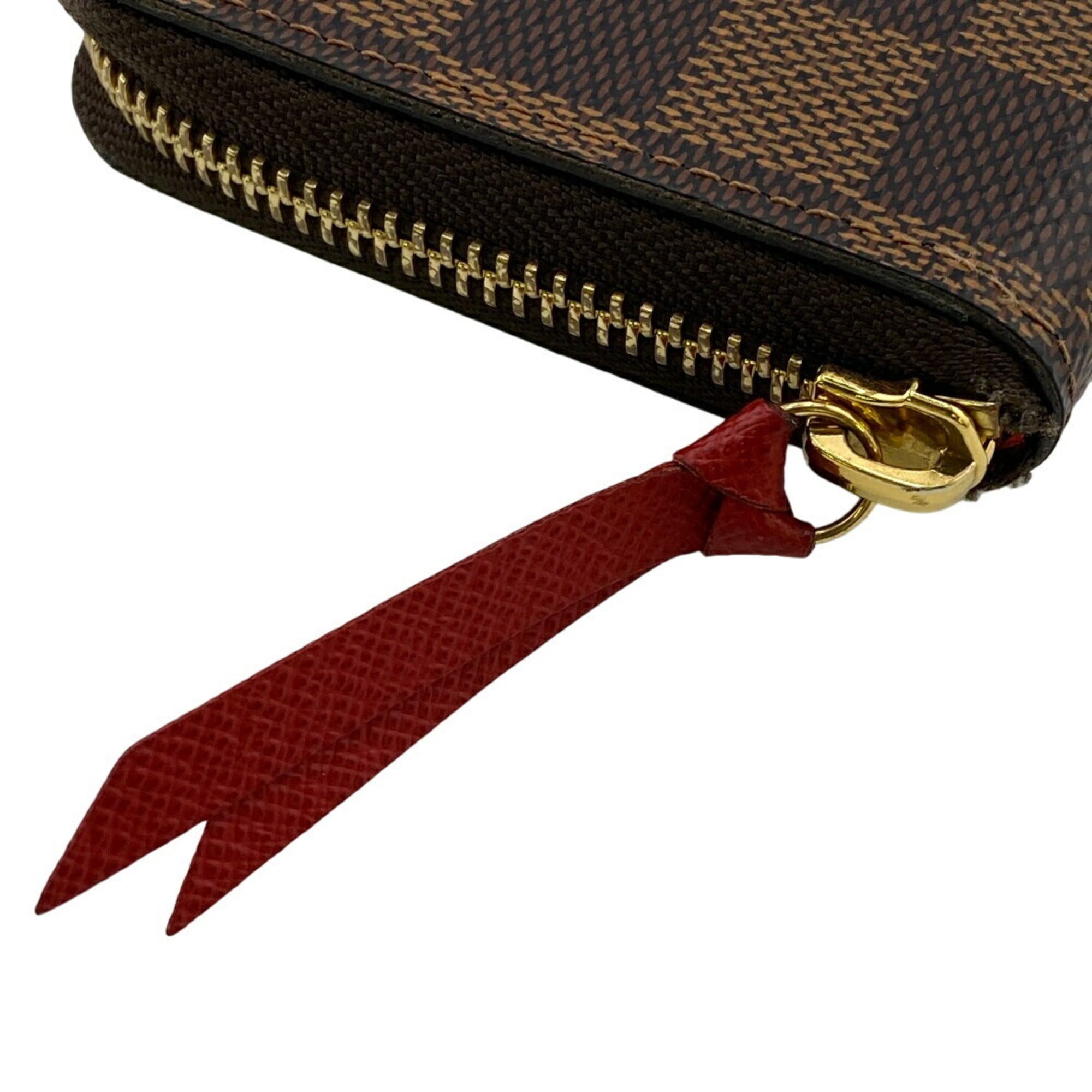 Louis Vuitton Damier Brown Leather Long Wallet (Bi-Fold) (Pre-Owned)