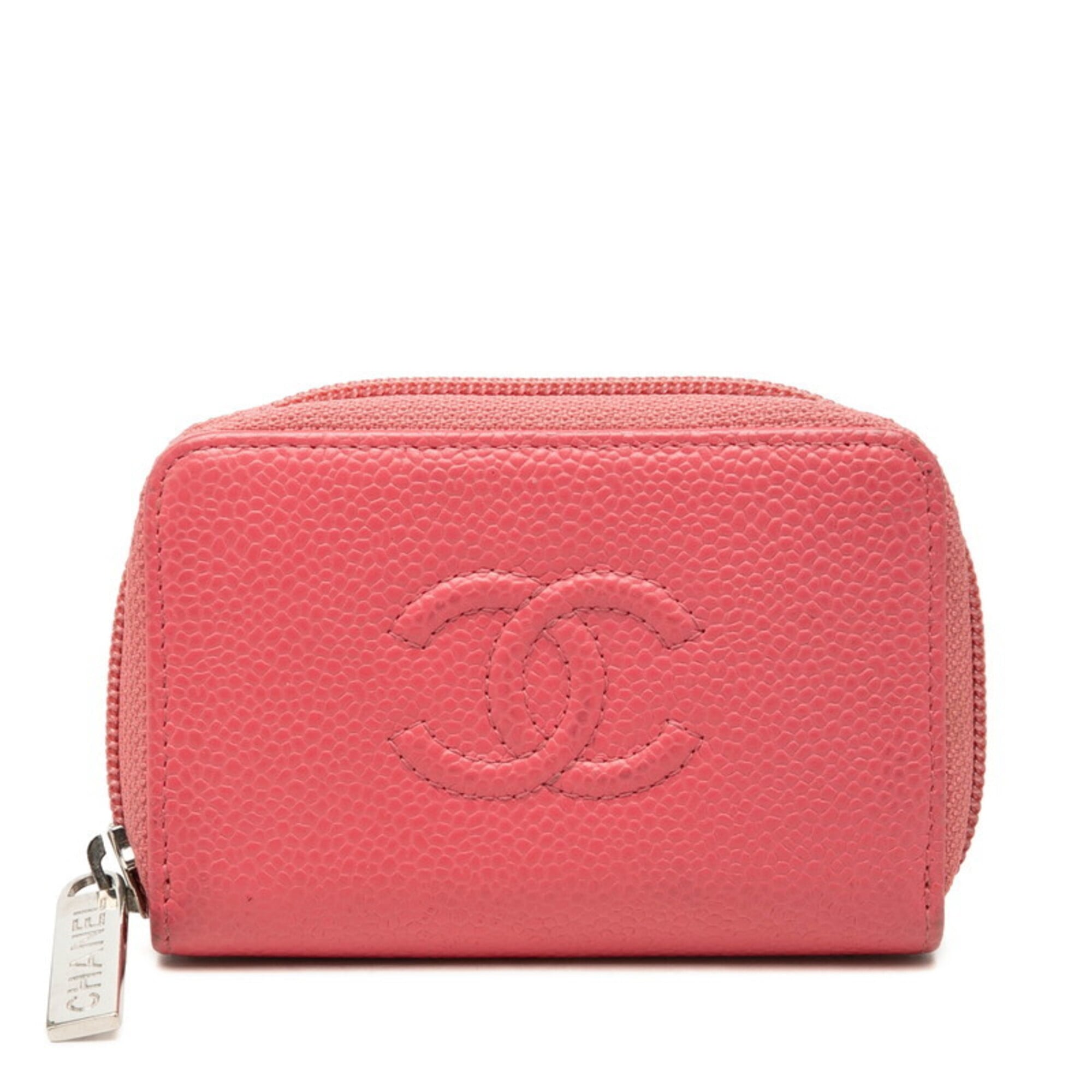 Chanel Pink Grained Calfskin Coin Purse/Coin Case (Pre-Owned)