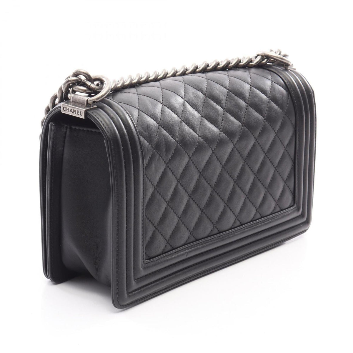Chanel Black Leather Handbag Shoulder Bag (Pre-Owned)