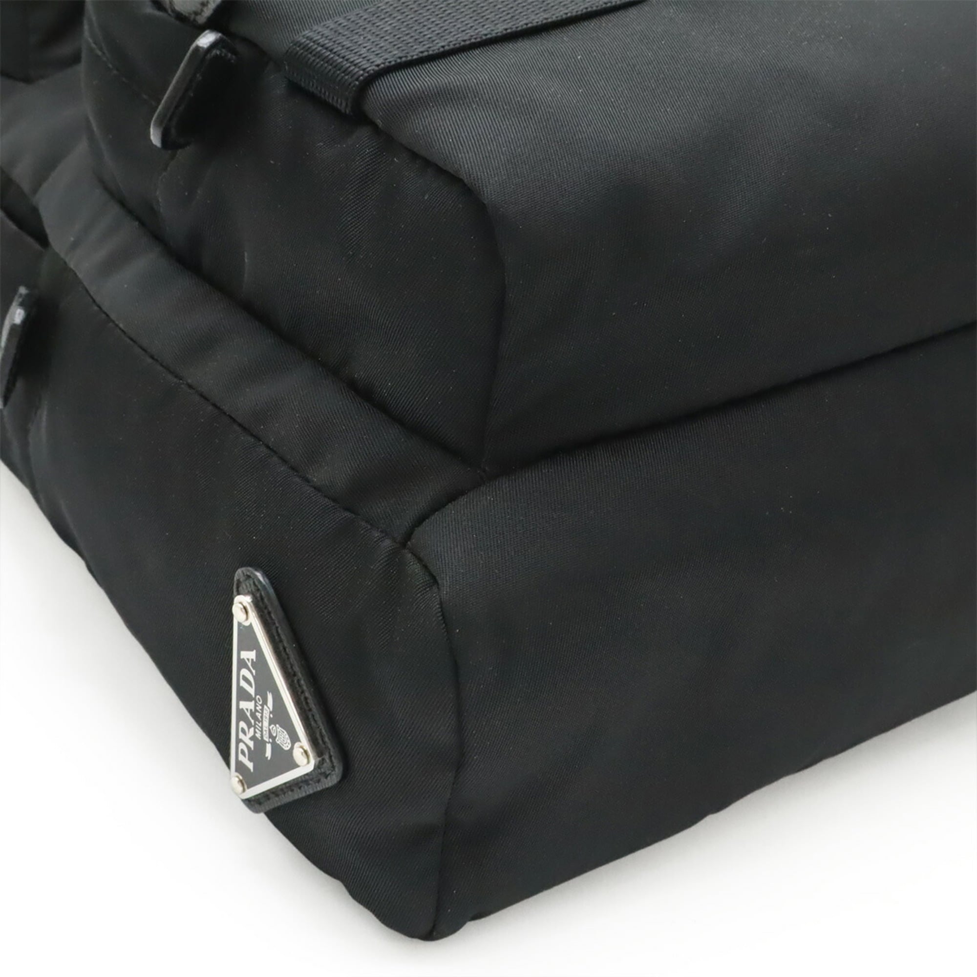 Prada Black Nero Nylon Leather Shoulder Bag Sling Bag (Pre-Owned)