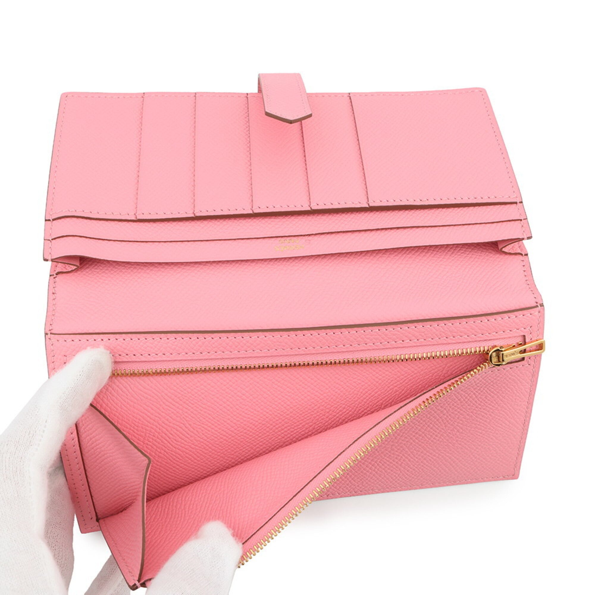 Hermes Rose Confetti Epsom Leather Long Wallet (Bi-Fold) (Pre-Owned)