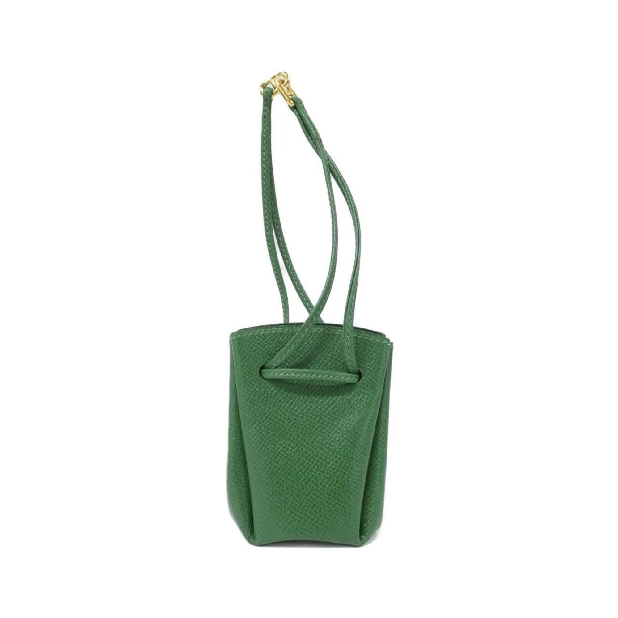 Hermes Green Courchevel Leather Handbag Pouch (Pre-Owned)