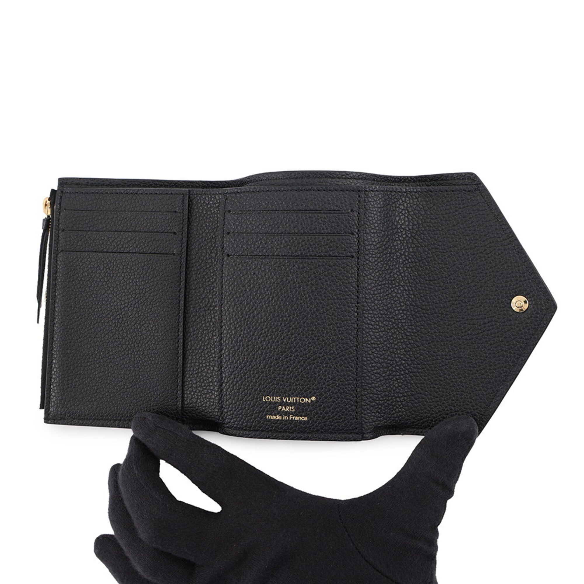 Louis Vuitton Monogram Empreinte Beige Noir Monogram Empreinte Wallet (Tri-Fold) (Pre-Owned)