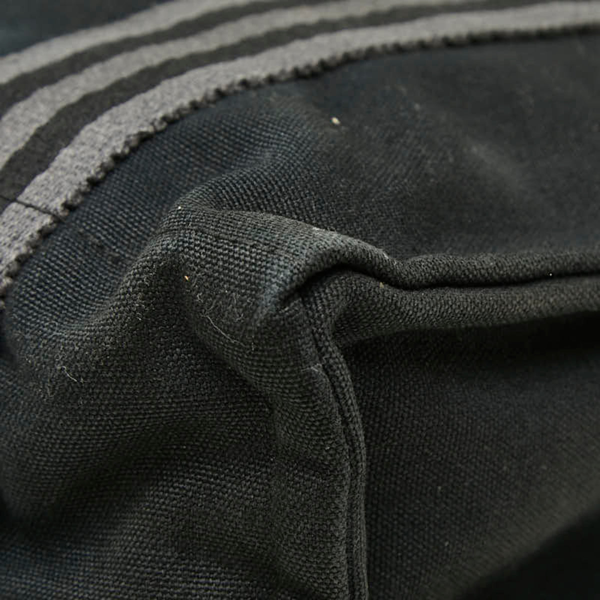 Hermes Black Gray Canvas Shoulder Bag (Pre-Owned)