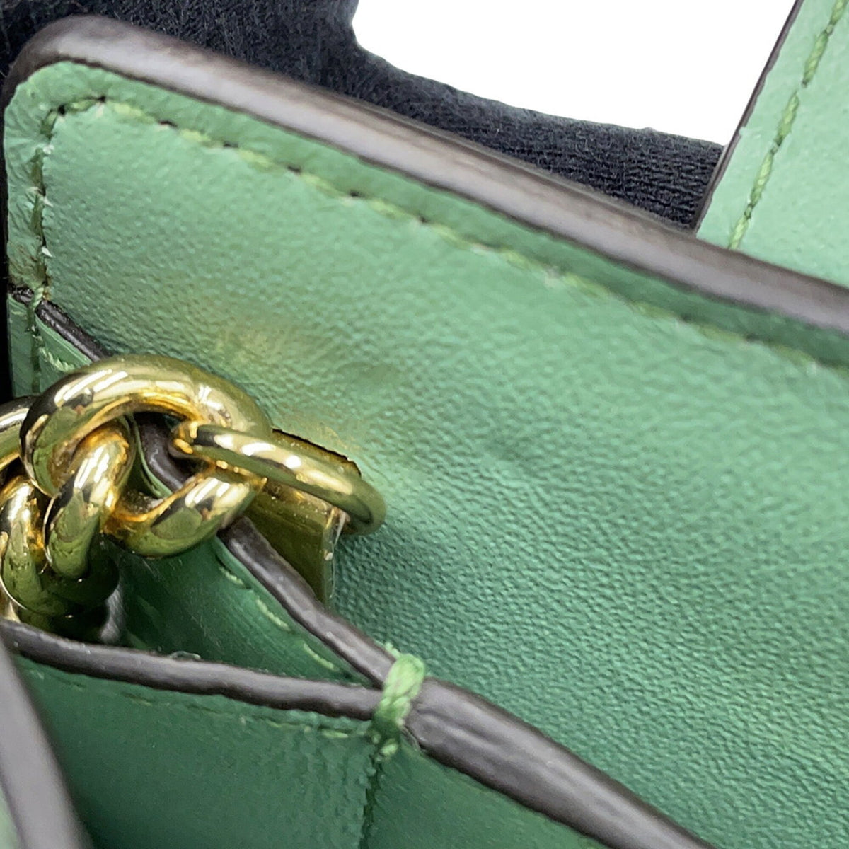 Salvatore Ferragamo Light Green Leather Shoulder Bag (Pre-Owned)