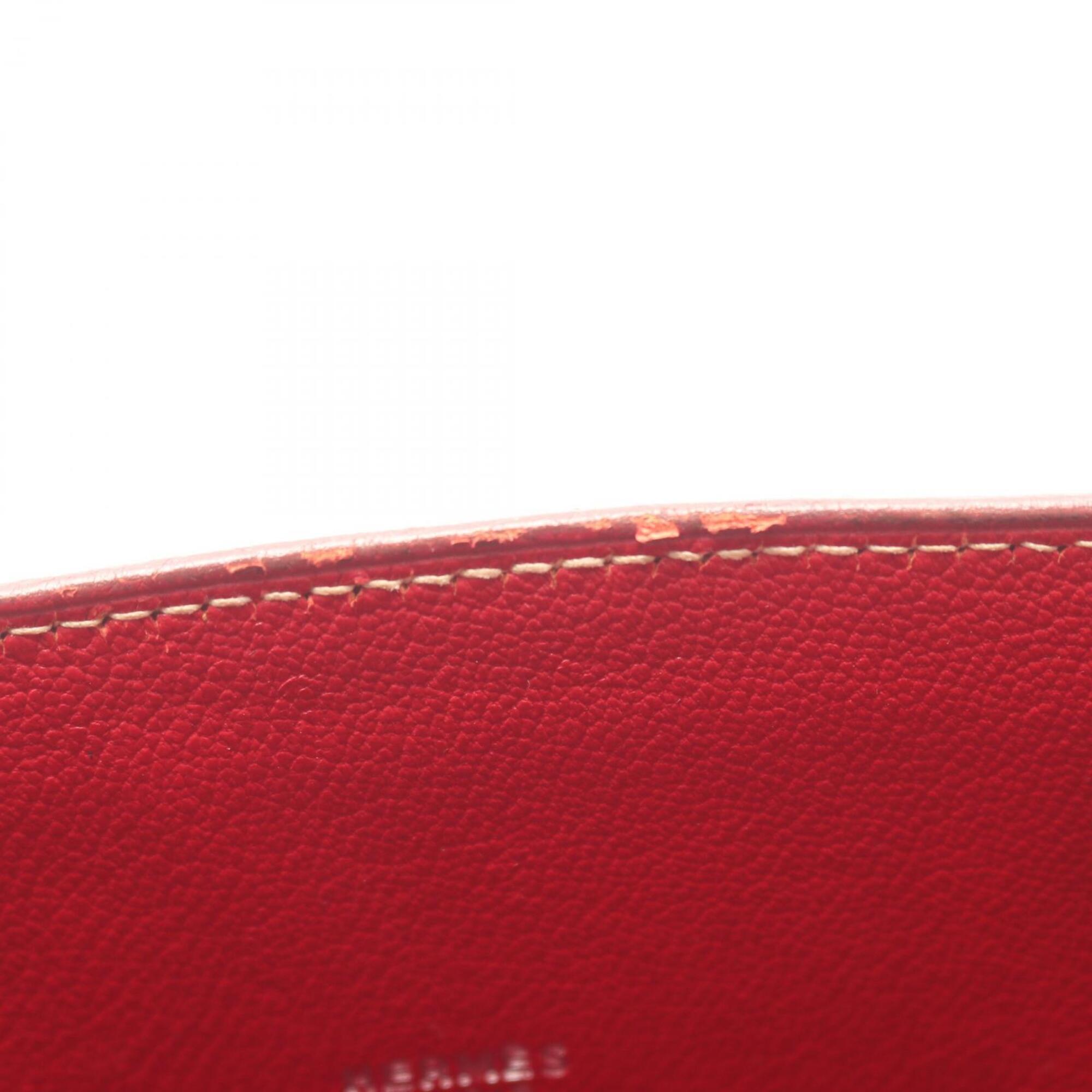 Hermes Red Color Courchevel Leather Handbag Shoulder Bag (Pre-Owned)