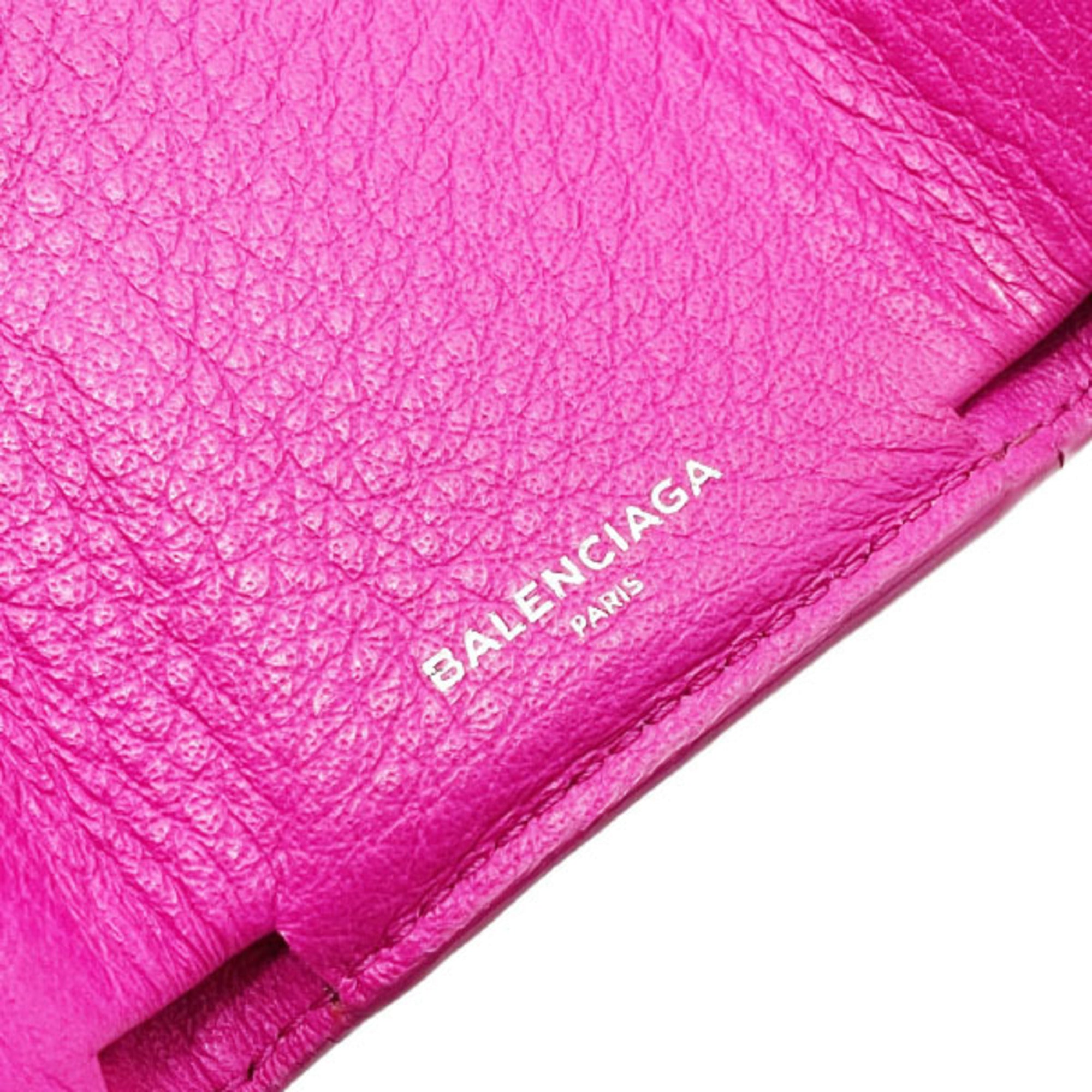 Balenciaga Pink Leather Wallet (Tri-Fold) (Pre-Owned)