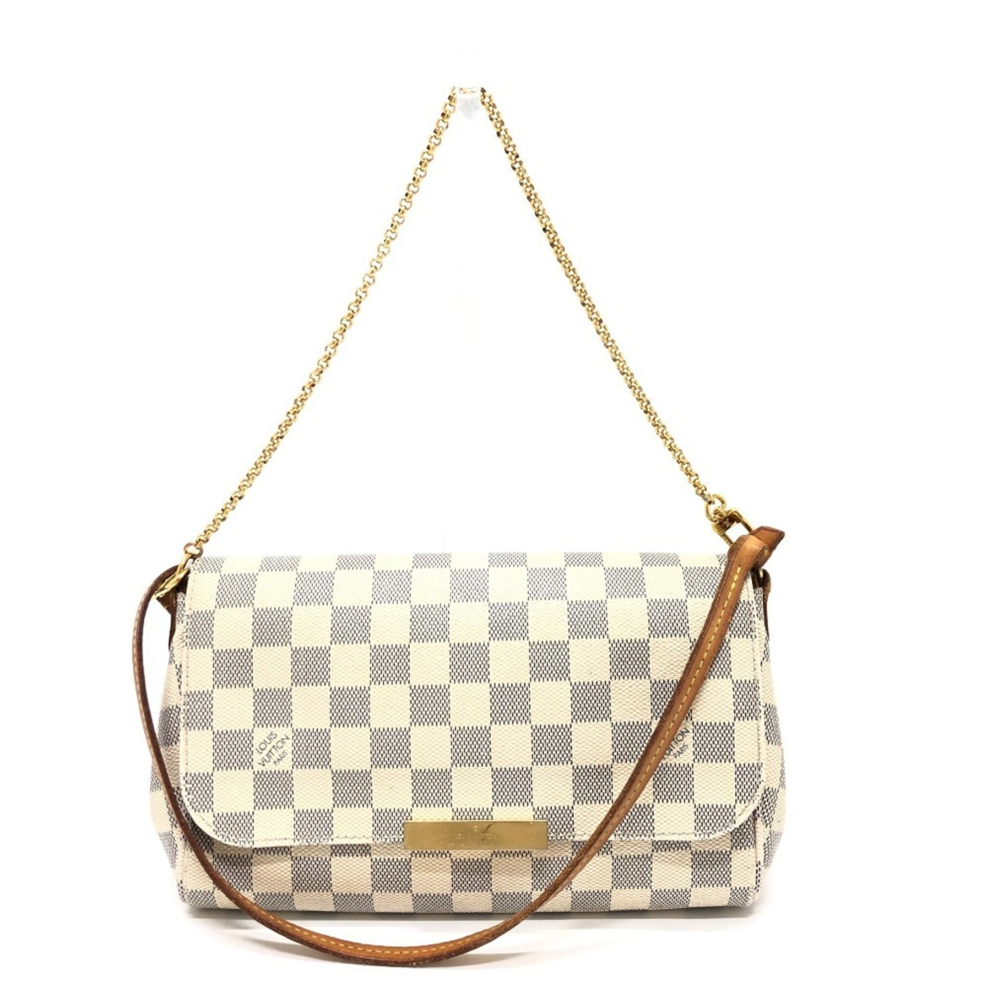 Louis Vuitton Brown Galle White Damier Azur Shoulder Bag (Pre-Owned)