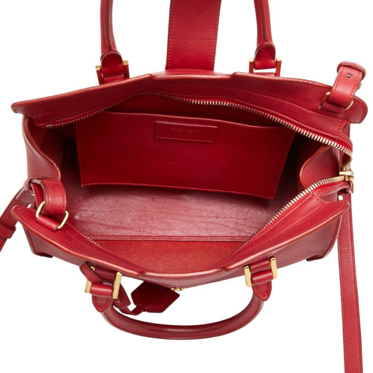 Saint Laurent Red Color Leather Handbag Shoulder Bag (Pre-Owned)