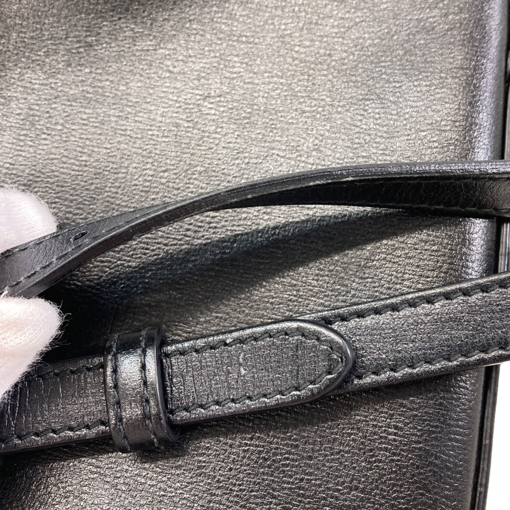 Gucci Horsebit Black Leather Shoulder Bag (Pre-Owned)